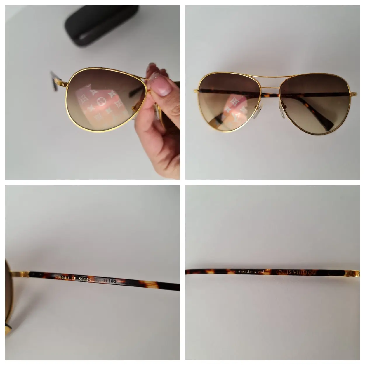 Louis Vuitton Goldtone Conspiration Pilote Sunglasses - Image 8