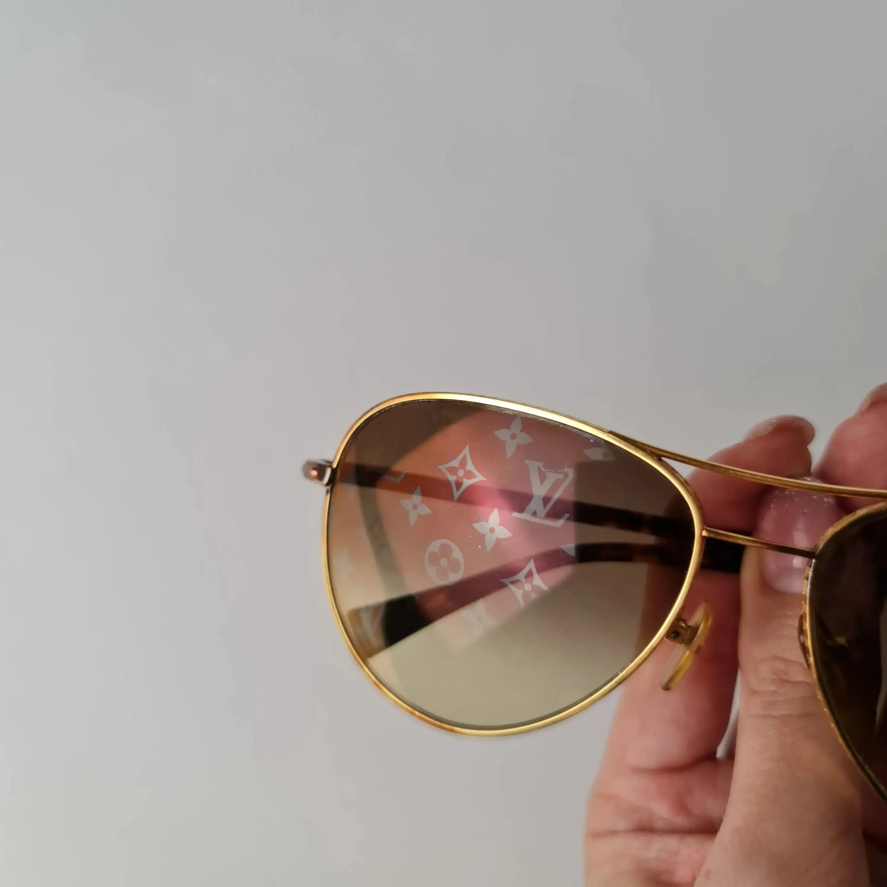 Louis Vuitton Goldtone Monogram Pilote Sunglasses - Image 5