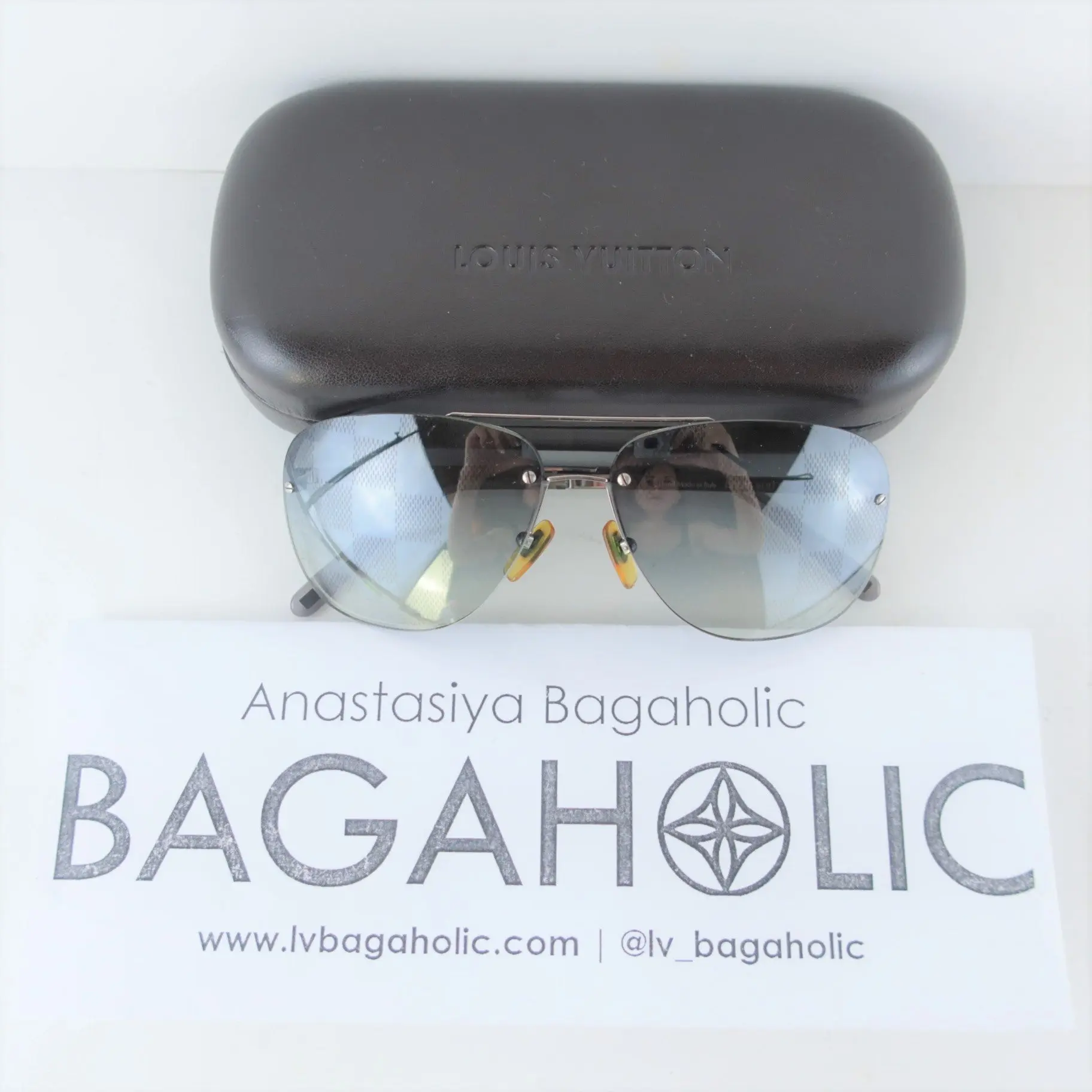 Louis Vuitton Grey Socoa Damier Aviators Sunglasses Sunglasses (649) - Image 3