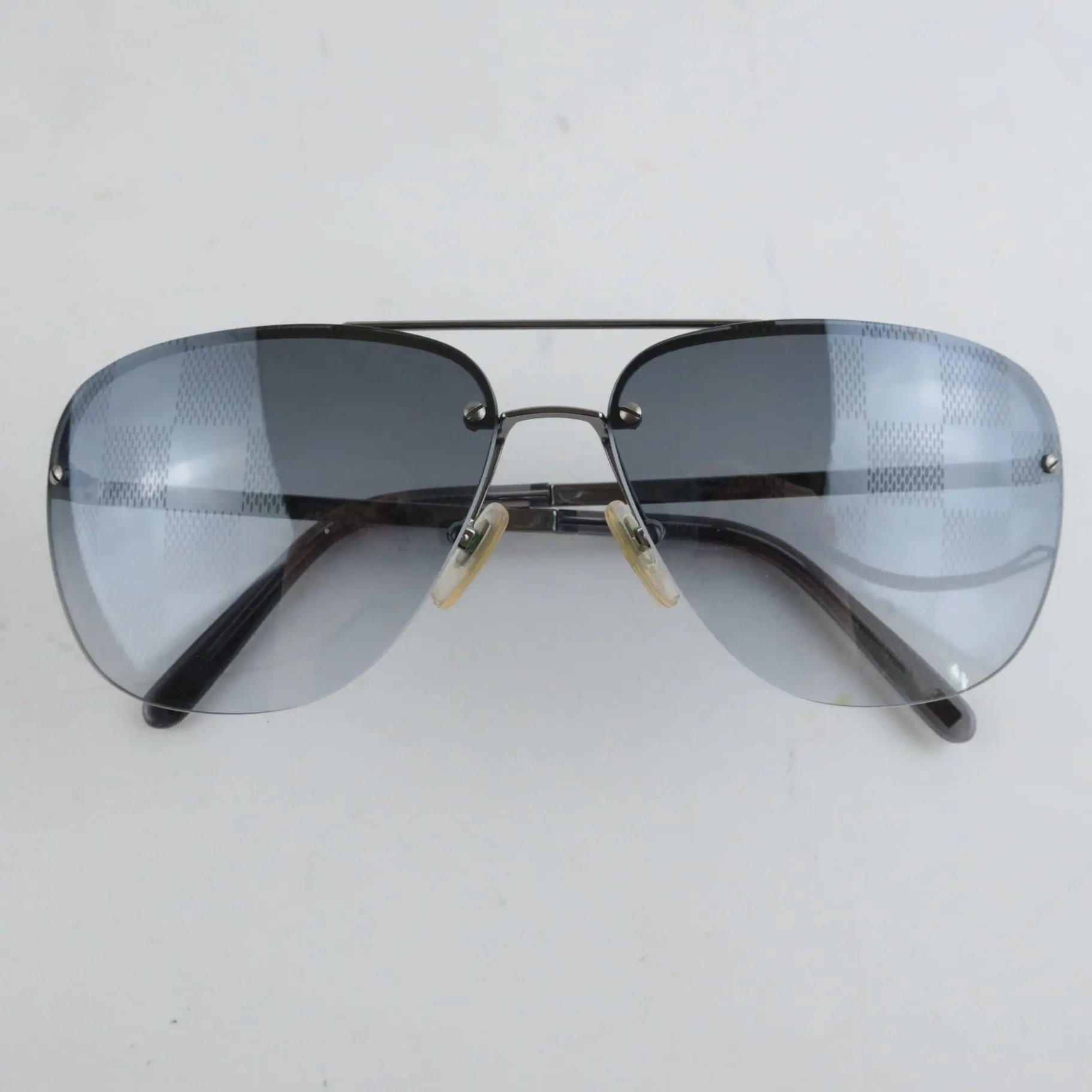 Louis Vuitton Grey Socoa Damier Aviators Sunglasses Sunglasses (672) - Image 3