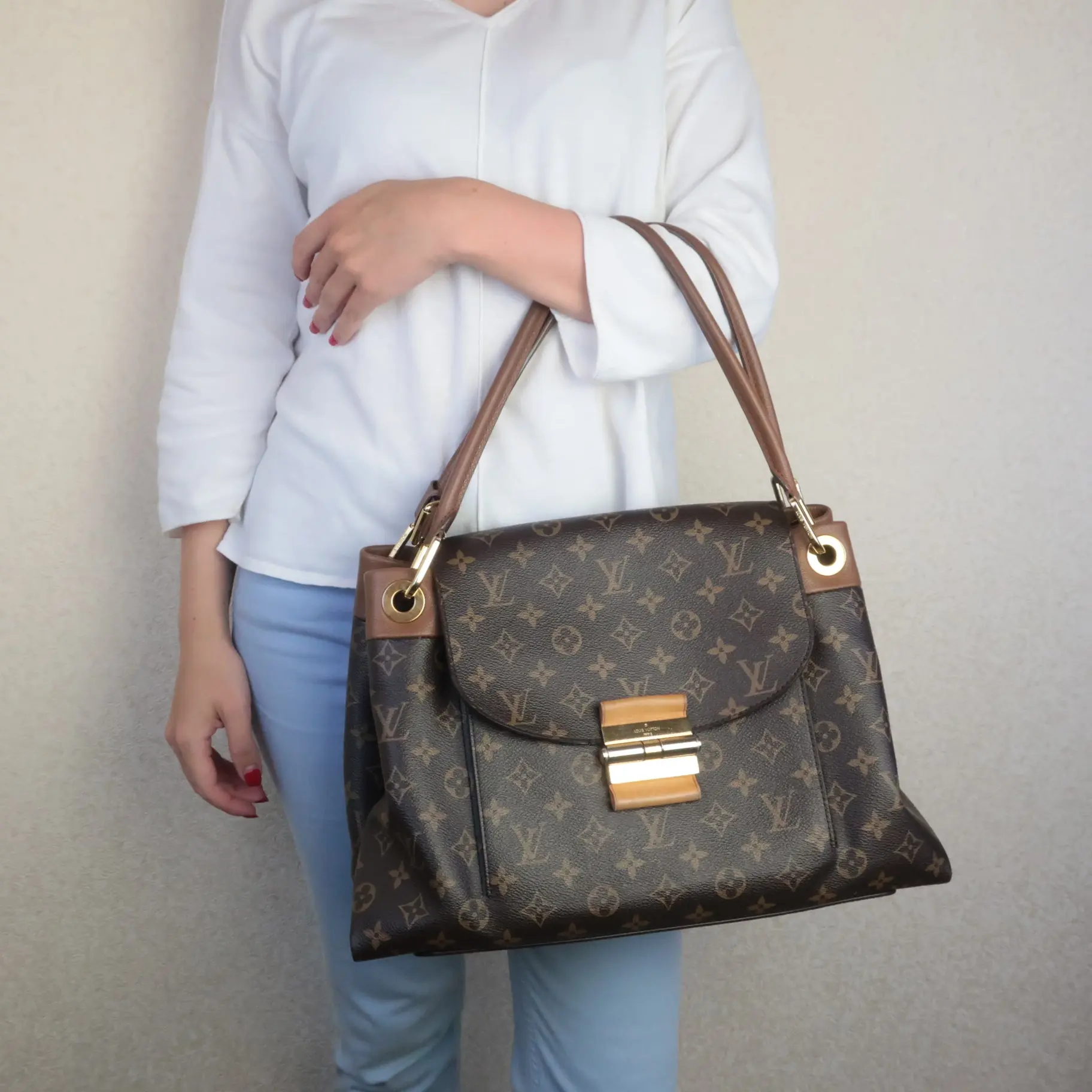 Louis Vuitton Havane Monogram Canvas Olympe Bag (697)