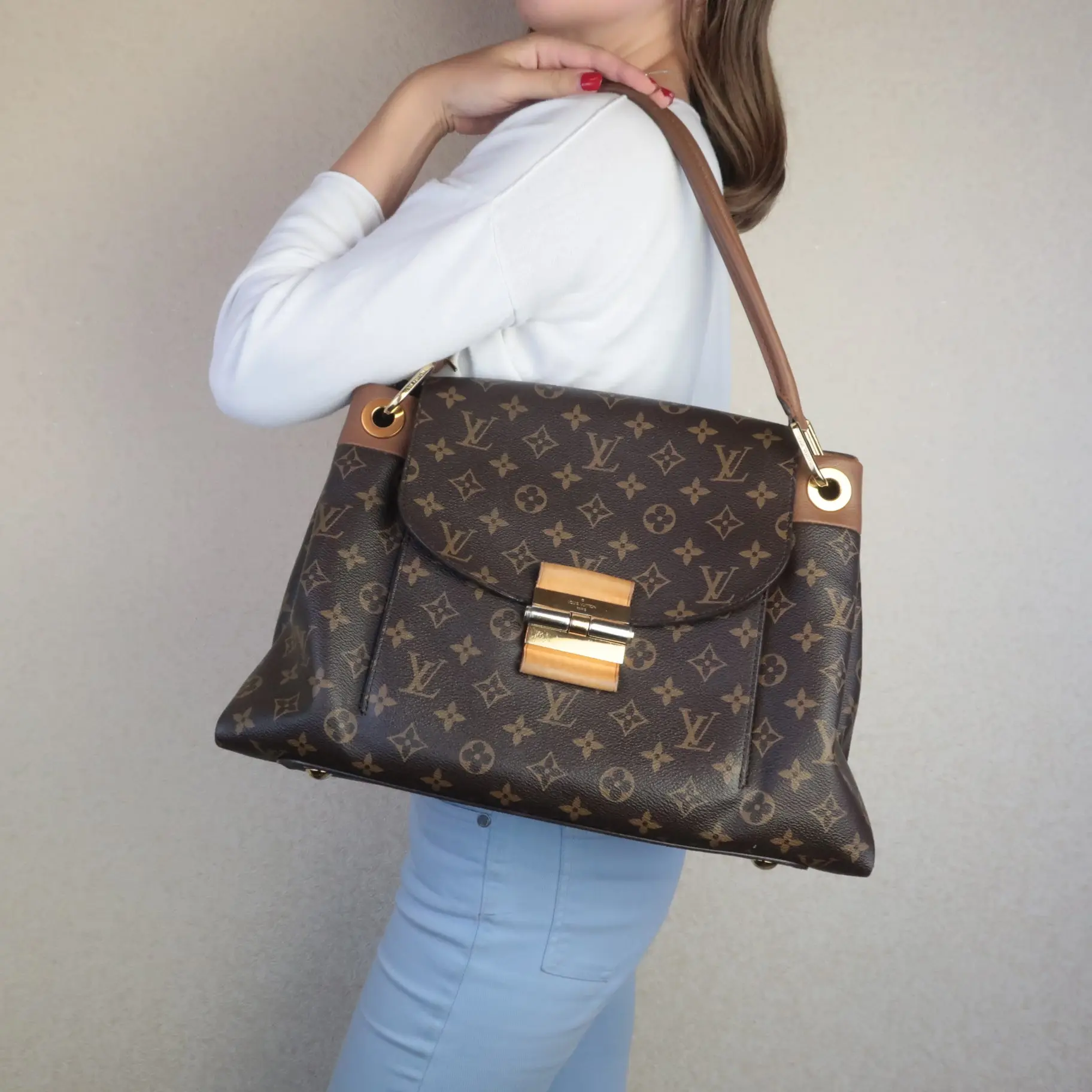 Louis Vuitton Havane Monogram Canvas Olympe Bag (697) - Image 2