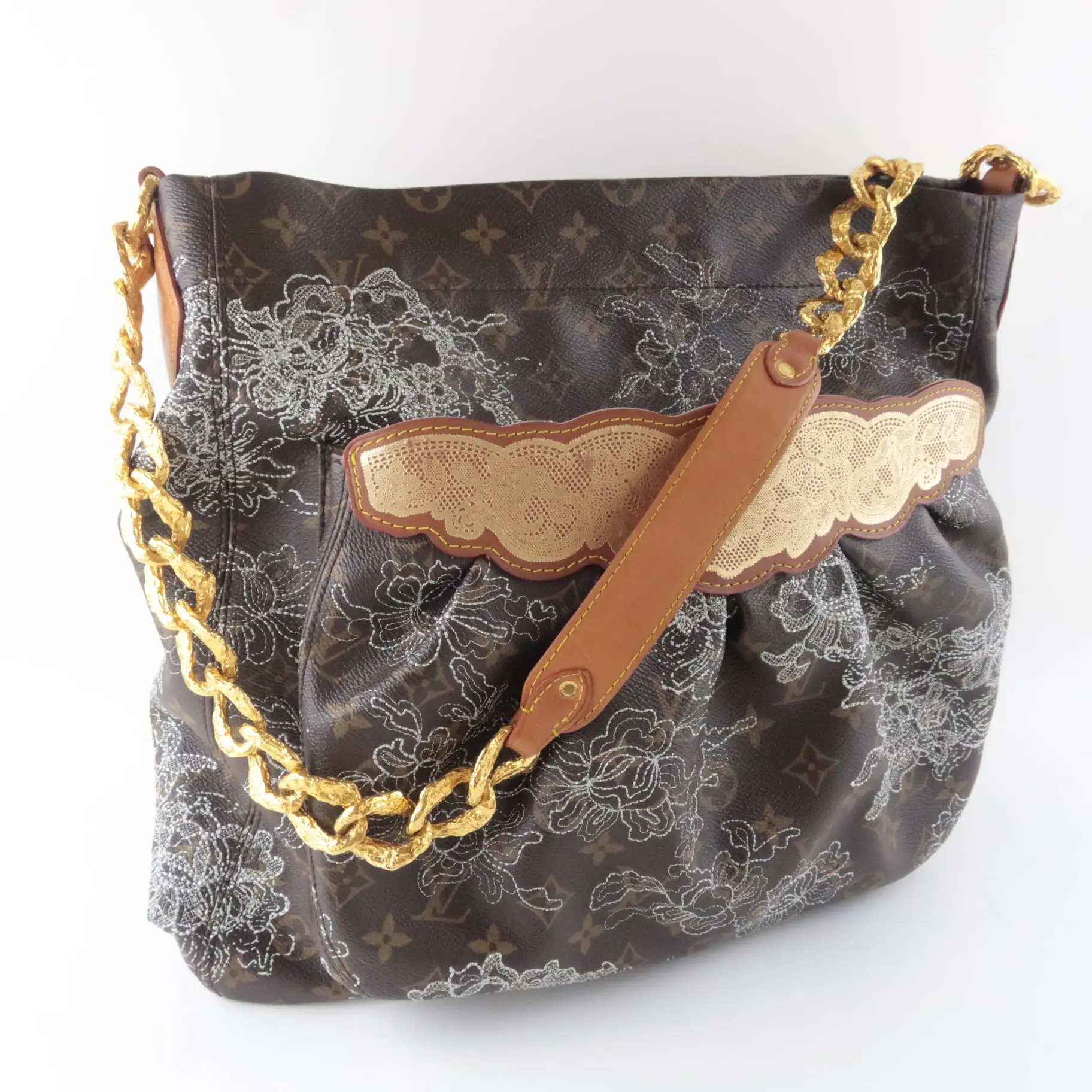 Louis Vuitton Limited Edition 2007 Silver Dentelle Fersen Bag - Image 2