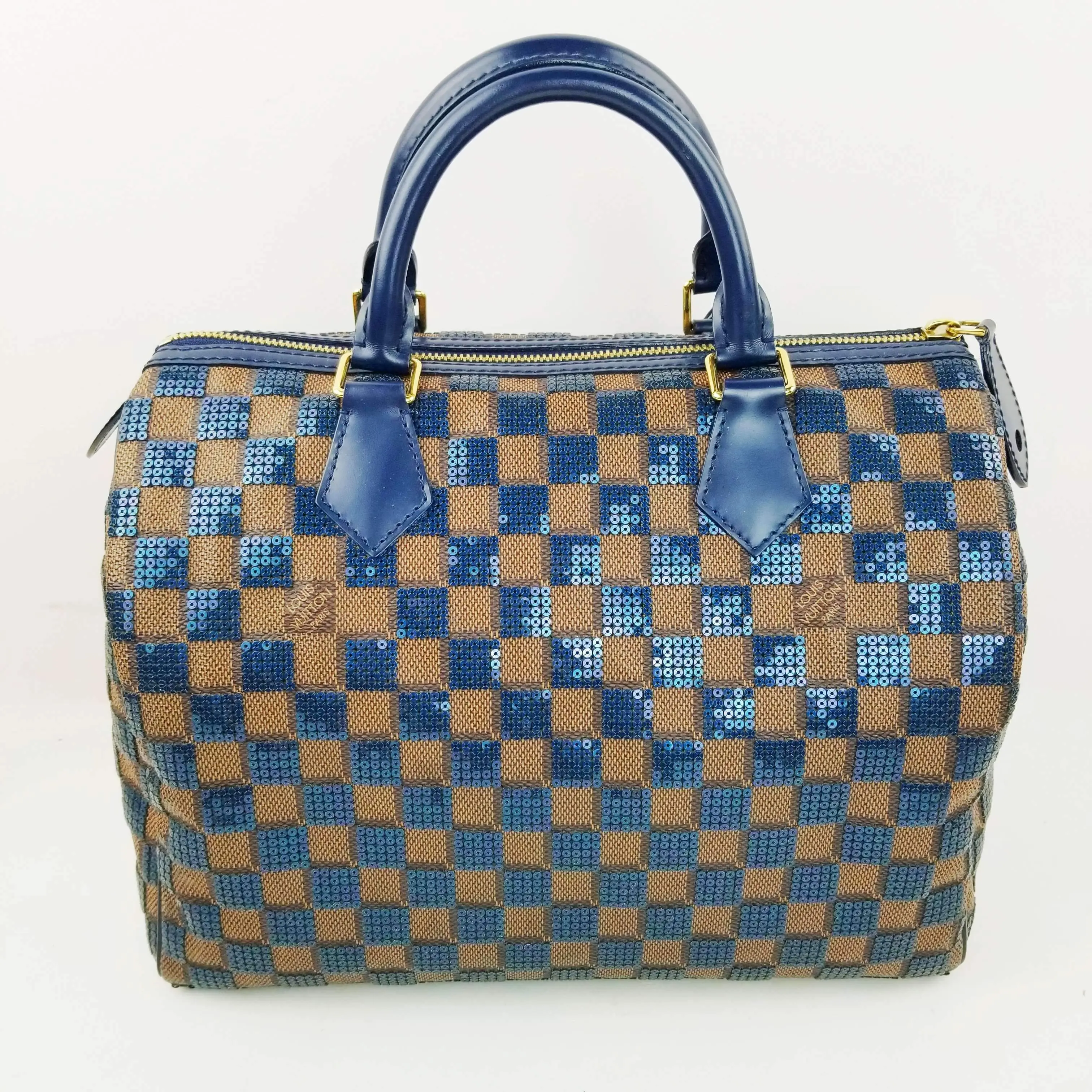 Louis Vuitton Limited Blue Damier Paillettes Speedy 30 - Image 3