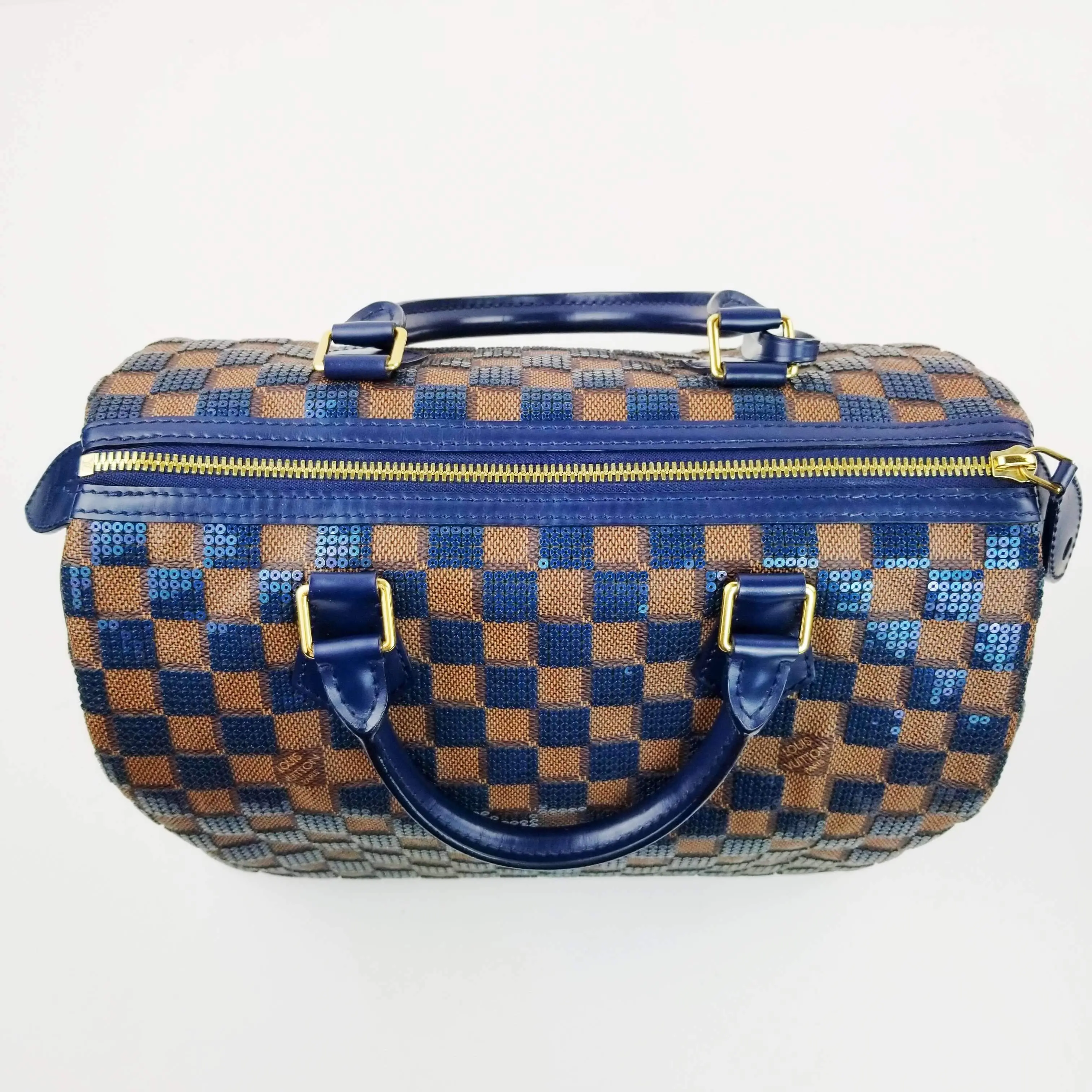 Louis Vuitton Limited Blue Damier Paillettes Speedy 30 - Image 4