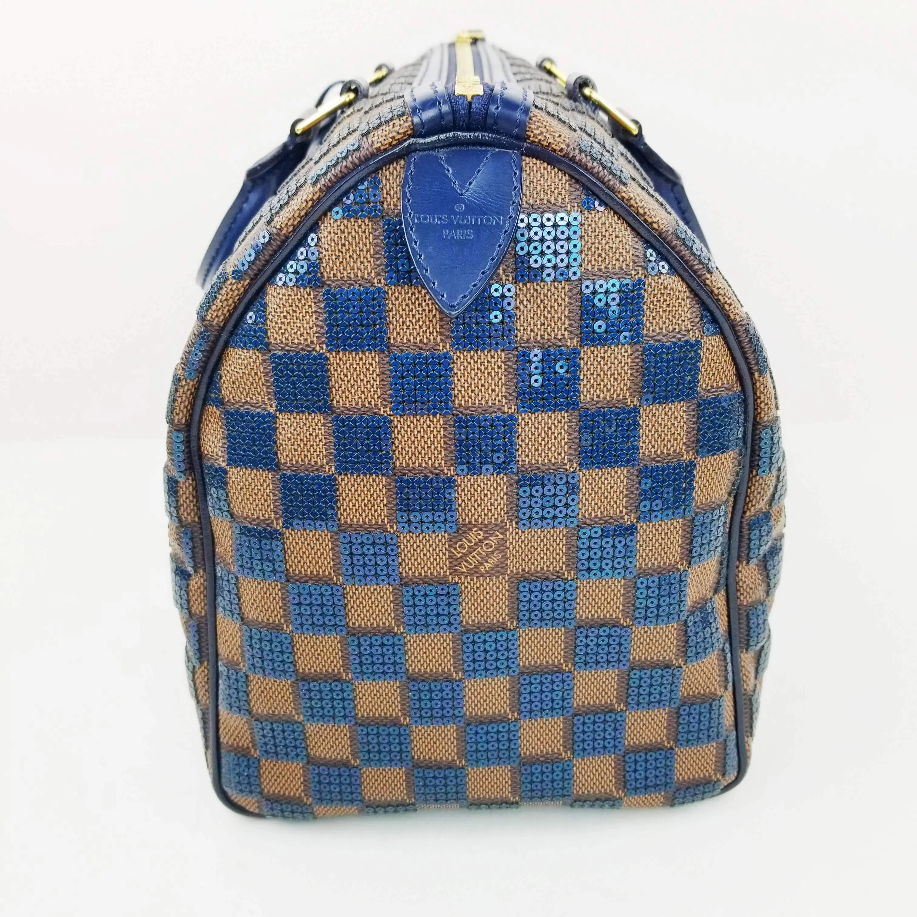Louis Vuitton Limited Blue Damier Paillettes Speedy 30 - Image 7