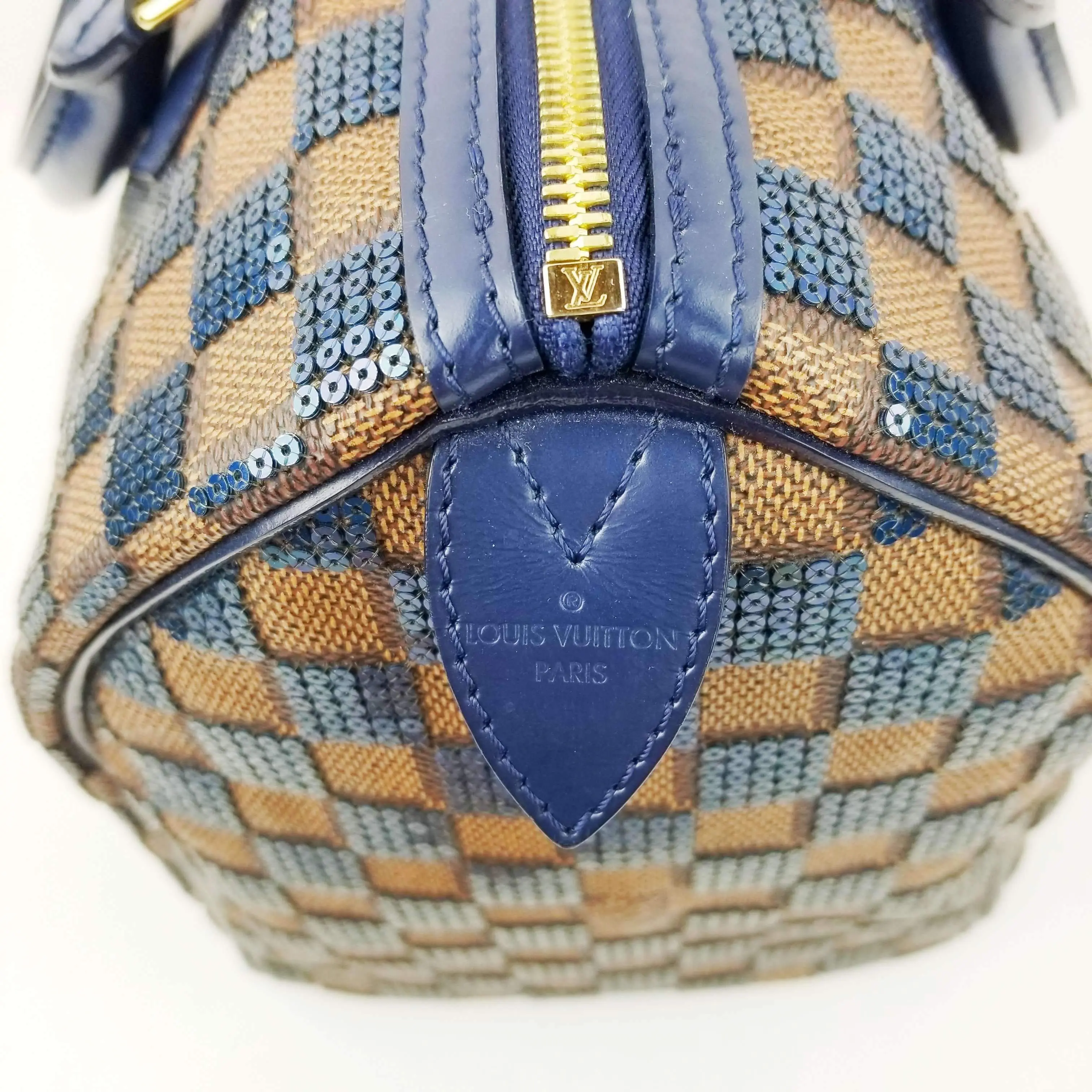 Louis Vuitton Limited Blue Damier Paillettes Speedy 30 - Image 8