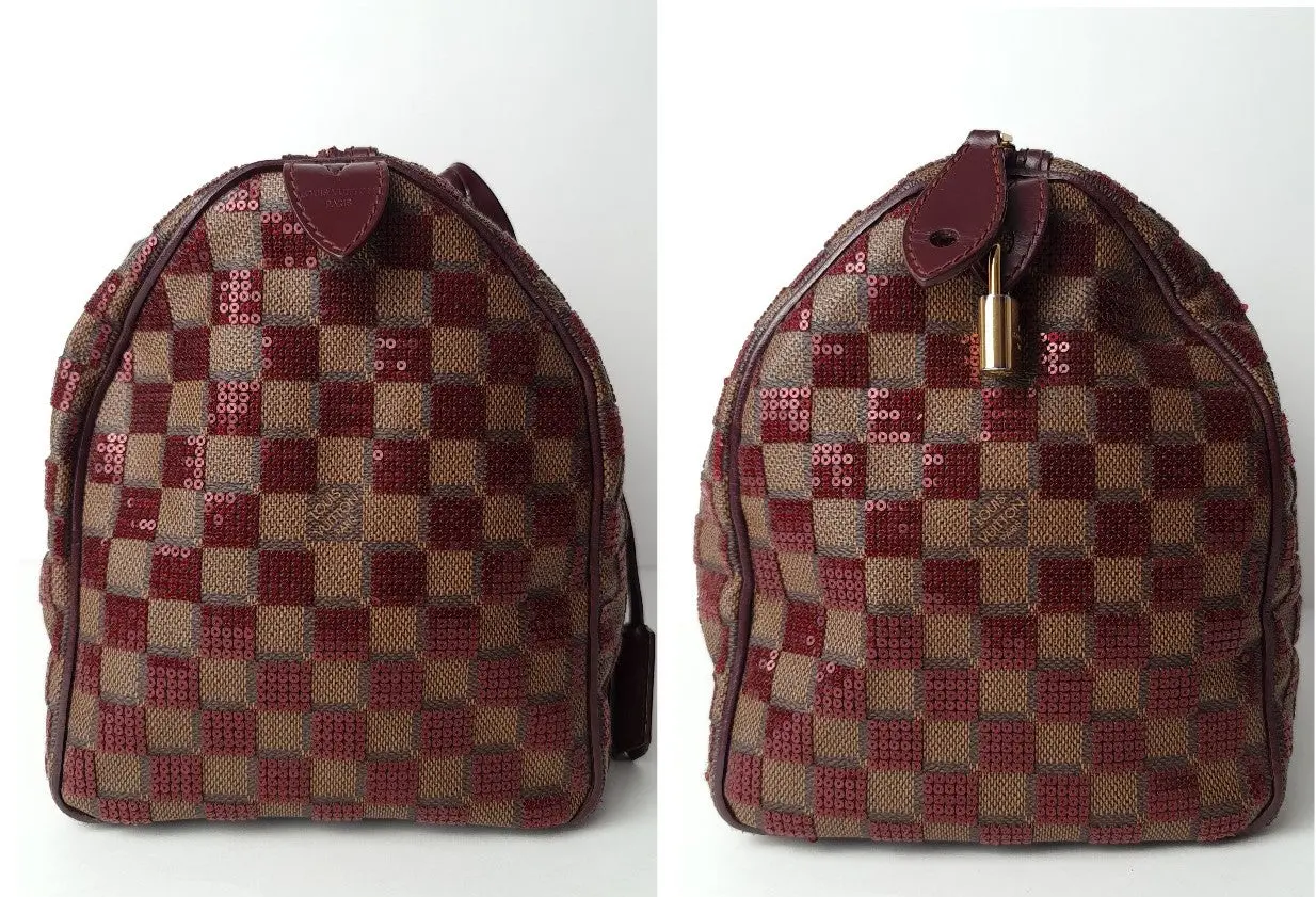 Louis Vuitton Damier Paillettes Speedy 30 Bag Bordeaux - Image 5