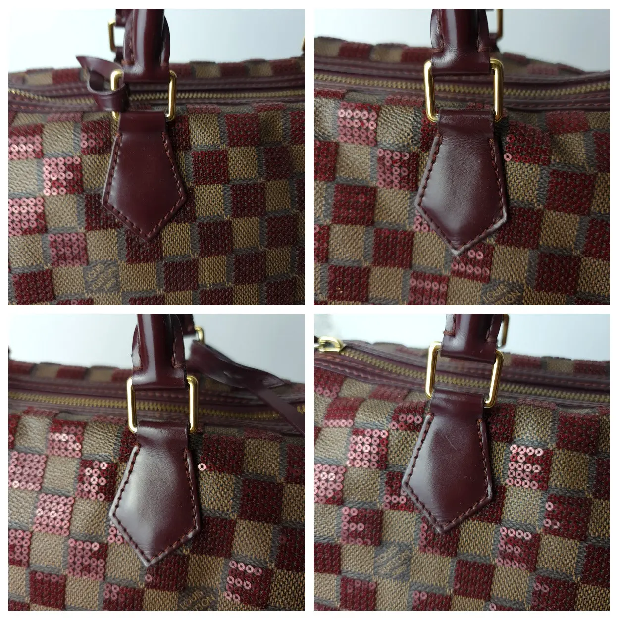 Louis Vuitton Damier Paillettes Speedy 30 Bag Bordeaux - Image 8