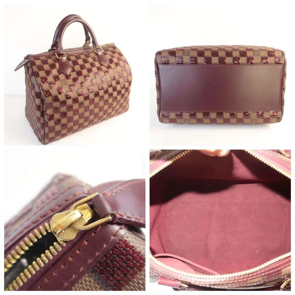 Louis Vuitton Bordeaux Damier Paillettes Speedy 30 Bag - Image 11