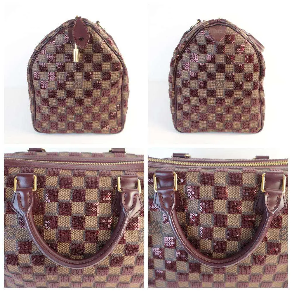 Louis Vuitton Bordeaux Damier Paillettes Speedy 30 Bag - Image 6