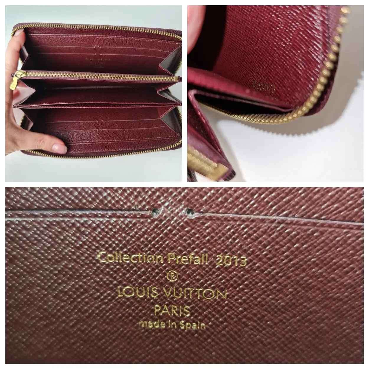 Louis Vuitton Limited Edition Bordeaux Damier Paillettes Zippy Wallet (748) - Image 9