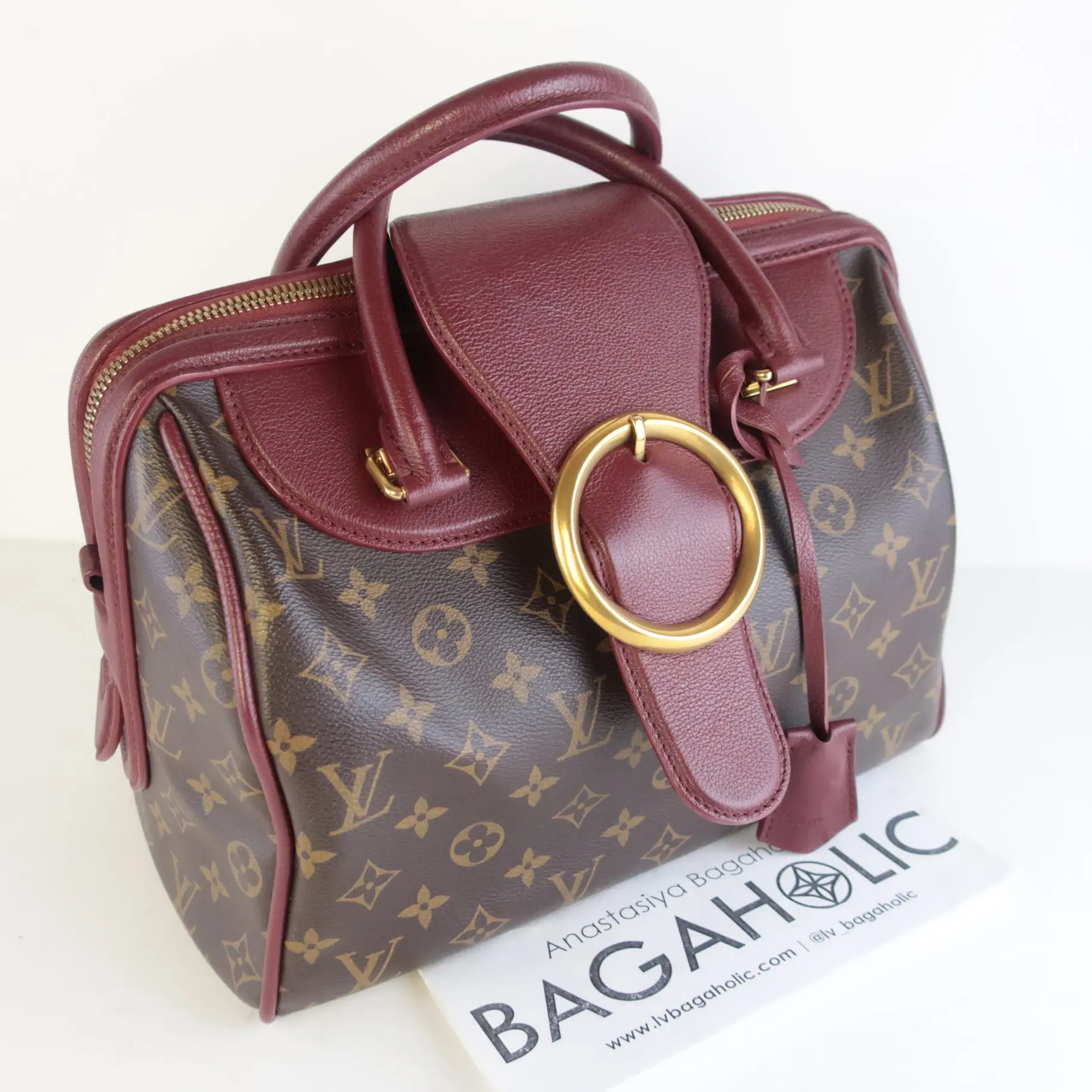 Louis Vuitton Bordeaux Monogram Golden Arrow Speedy Bag - Image 3