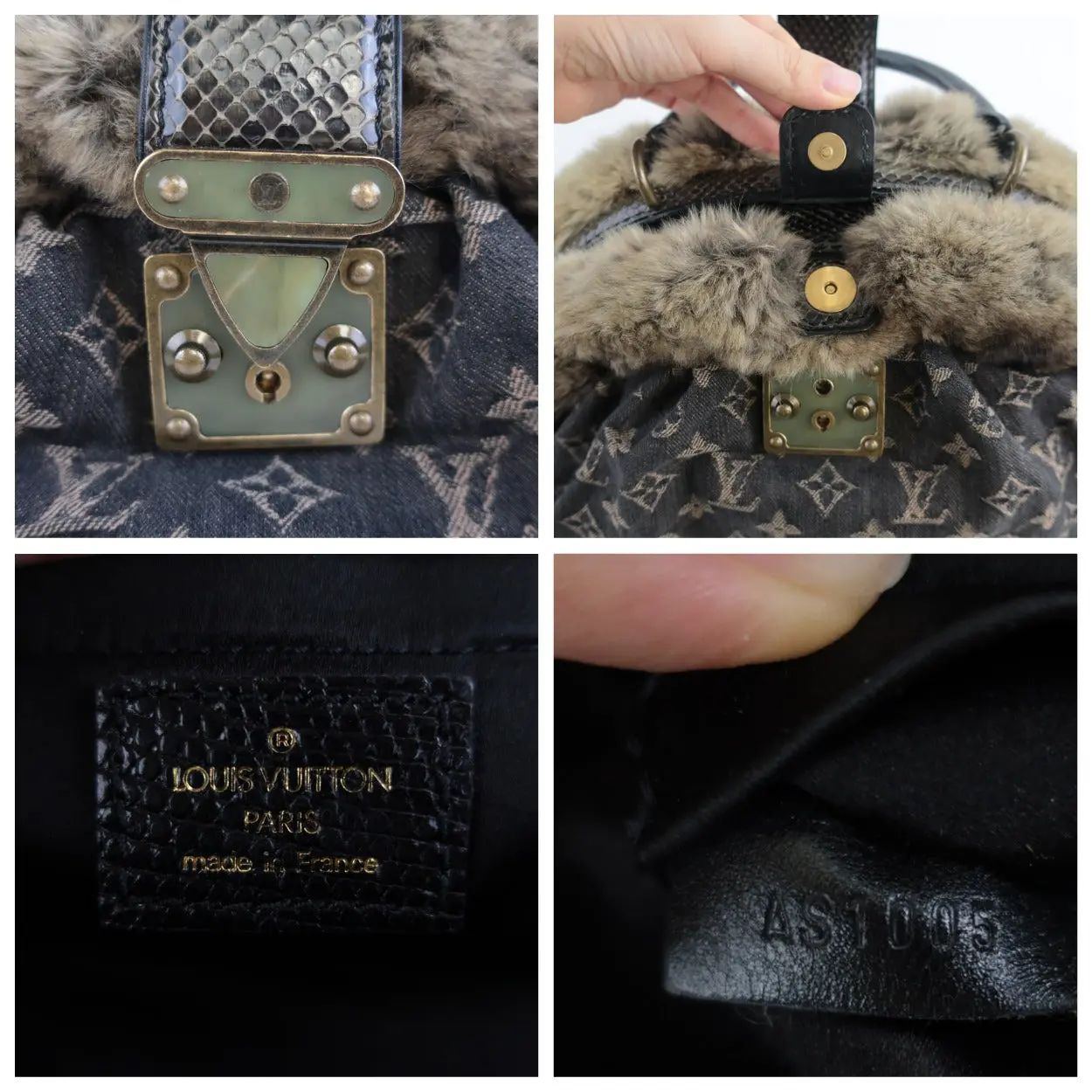 Louis Vuitton Limited Edition Chinchilla Denim Demi Lune Bag - Image 13