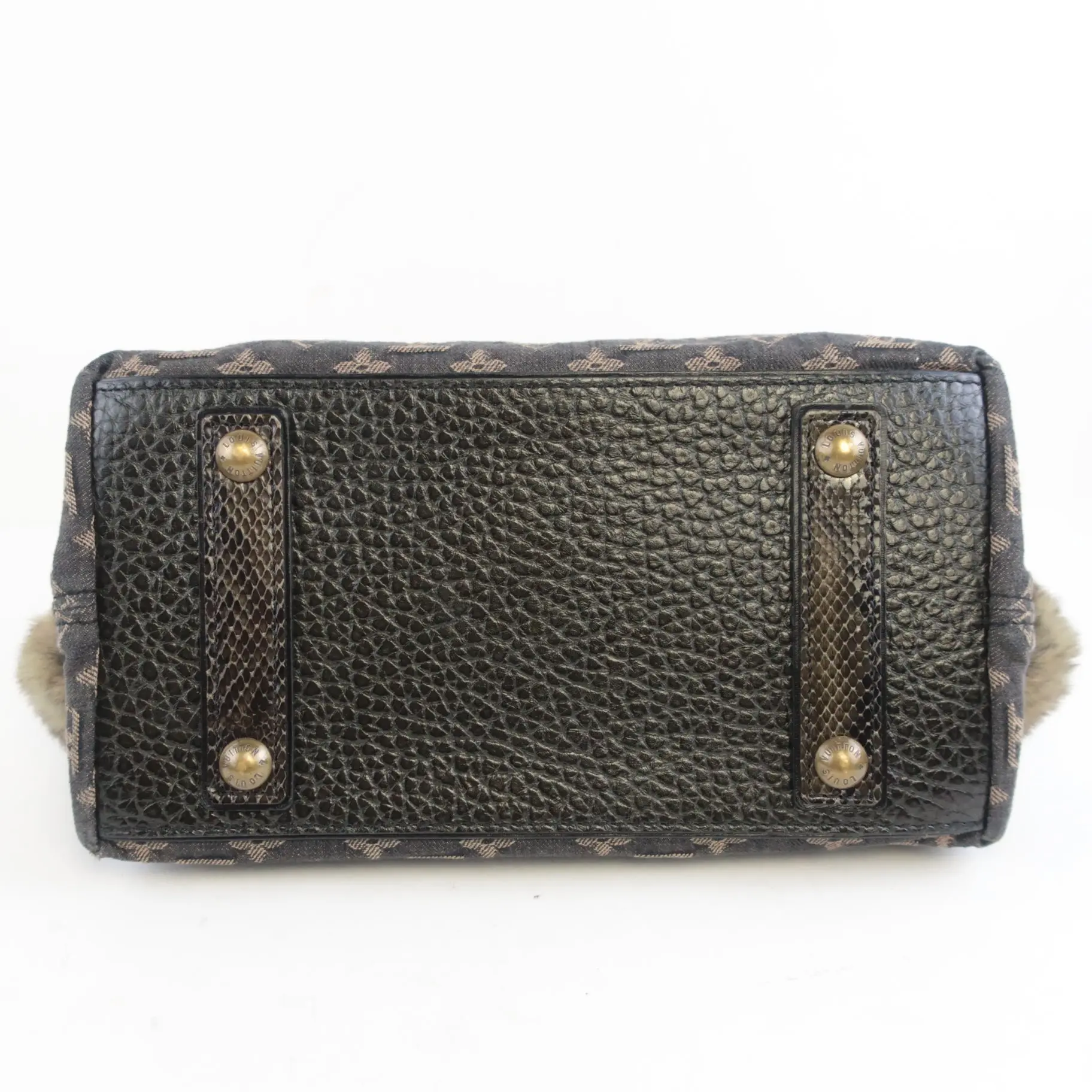 Louis Vuitton Limited Edition Chinchilla Denim Demi Lune Bag - Image 5