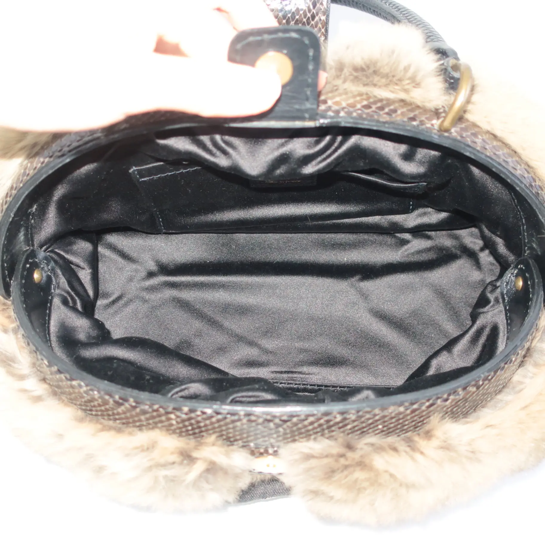 Louis Vuitton Limited Edition Chinchilla Denim Demi Lune Bag - Image 7
