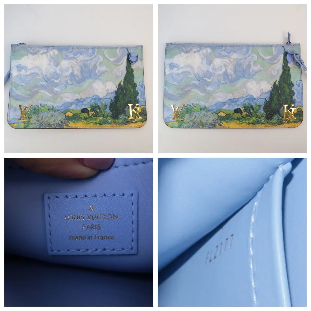 Louis Vuitton Limited Edition Coated Canvas Jeff Koons Van Gogh Neverfull MM Bag with Pouch - Image 15