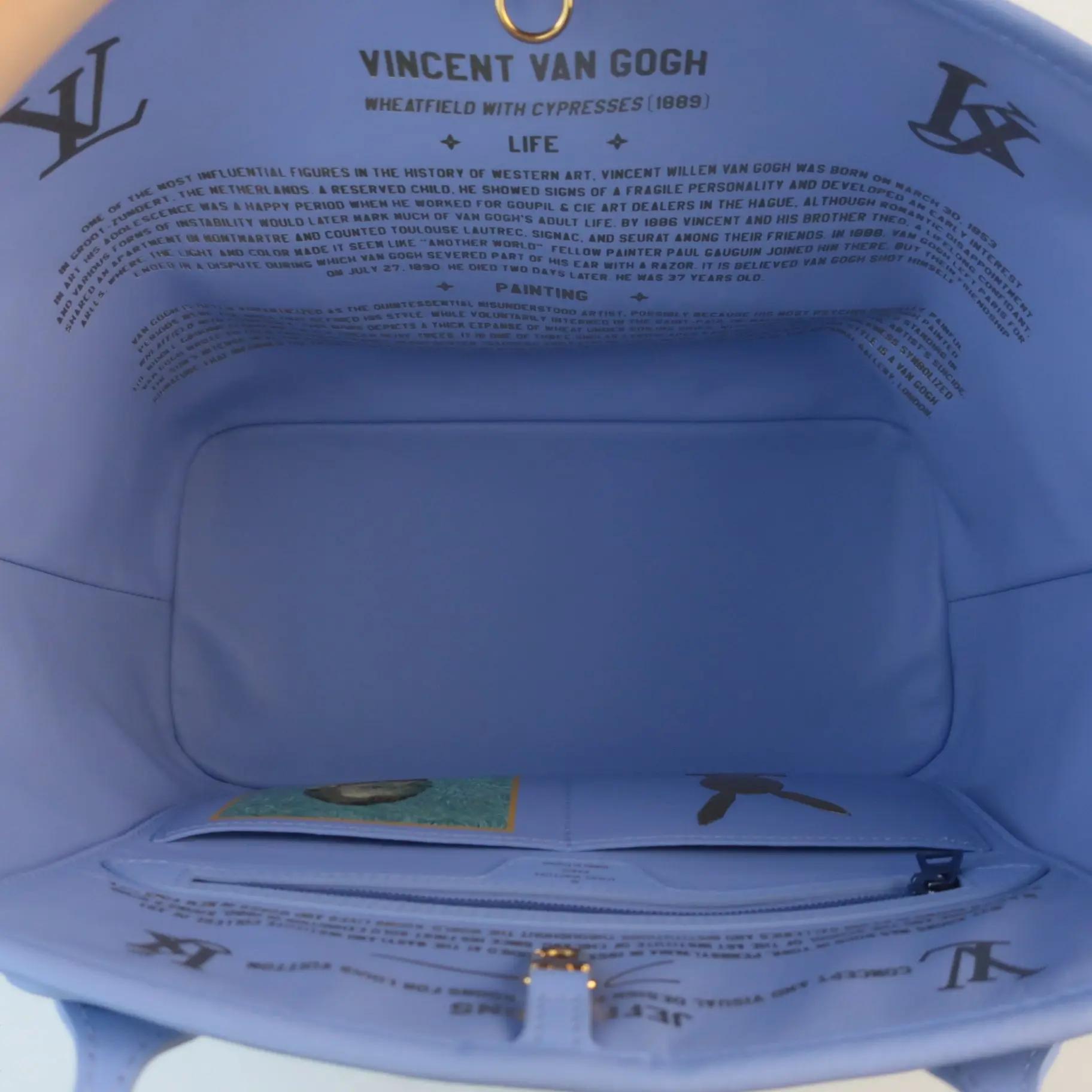 Louis Vuitton Limited Edition Coated Canvas Jeff Koons Van Gogh Neverfull MM Bag with Pouch - Image 8