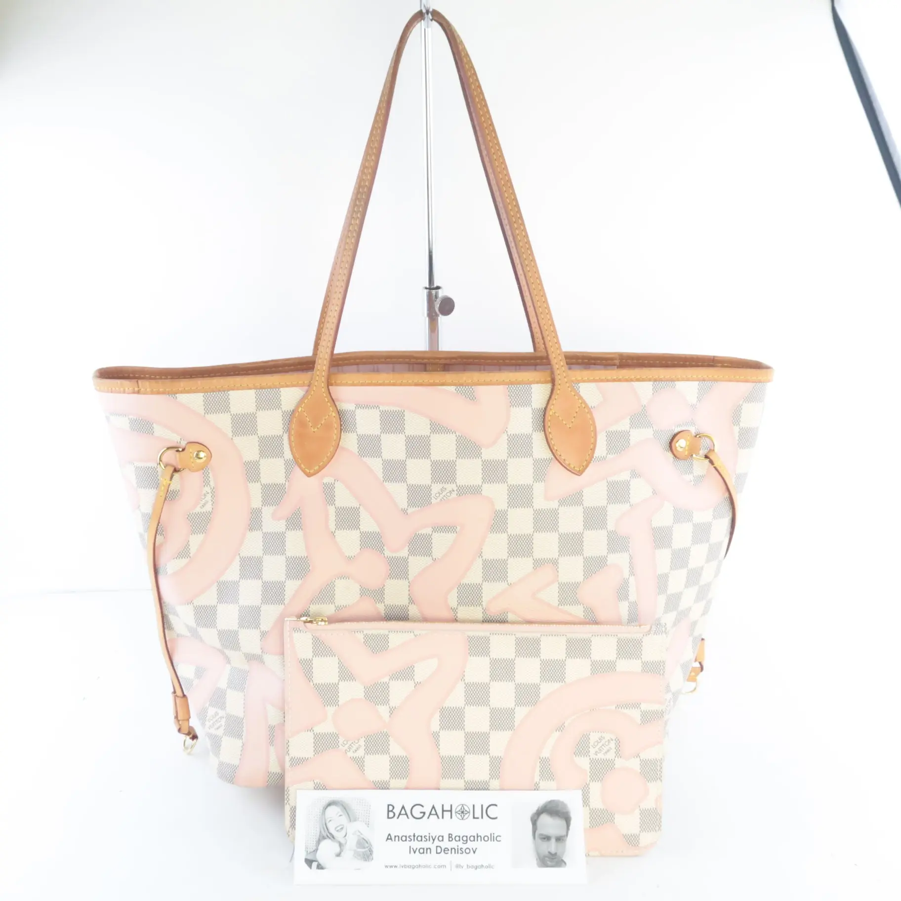 Louis Vuitton Limited Edition Damier Azur Tahitienne Neverfull MM Shoulder bag with pouch - Image 2