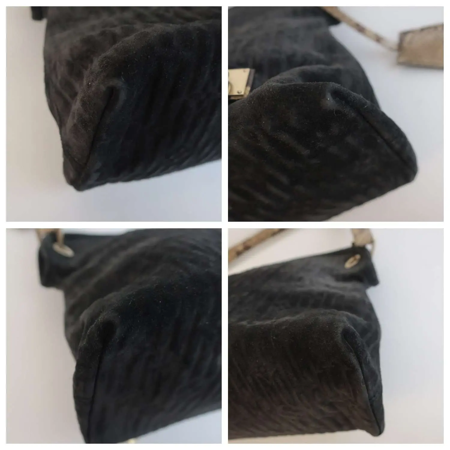 Louis Vuitton Limited Edition Kohl Monogram Embossed Suede Whisper PM Bag - Image 7