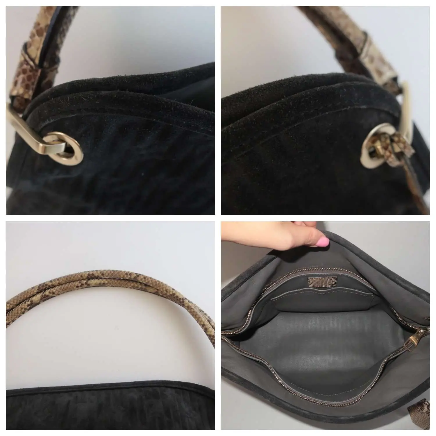 Louis Vuitton Limited Edition Kohl Monogram Embossed Suede Whisper PM Bag - Image 8