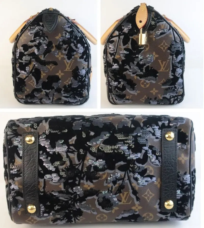 Louis Vuitton Limited Edition Monogram Fleur de Jais Speedy 30 Bag - Image 15