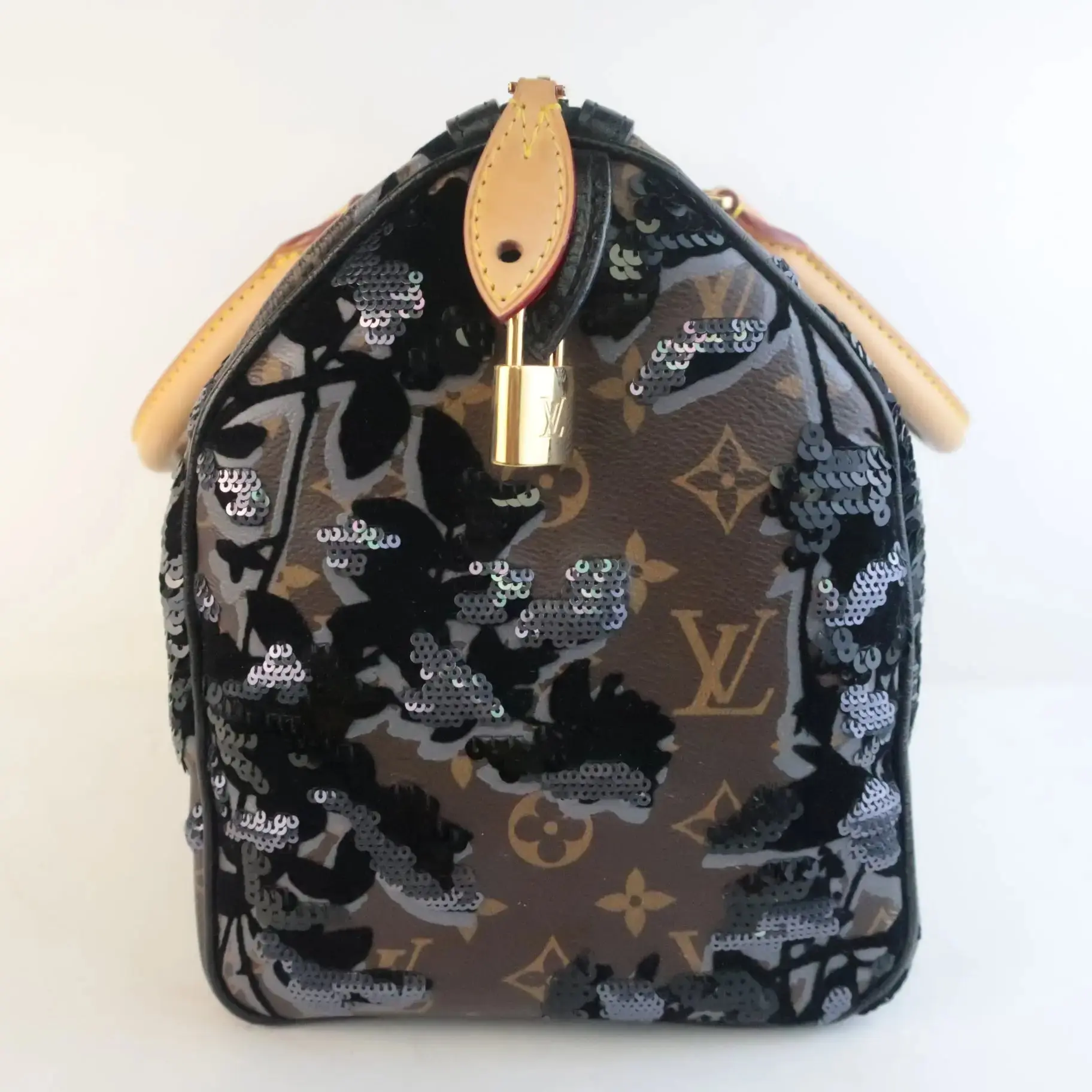 Louis Vuitton Limited Edition Monogram Fleur de Jais Speedy 30 Bag - Image 6