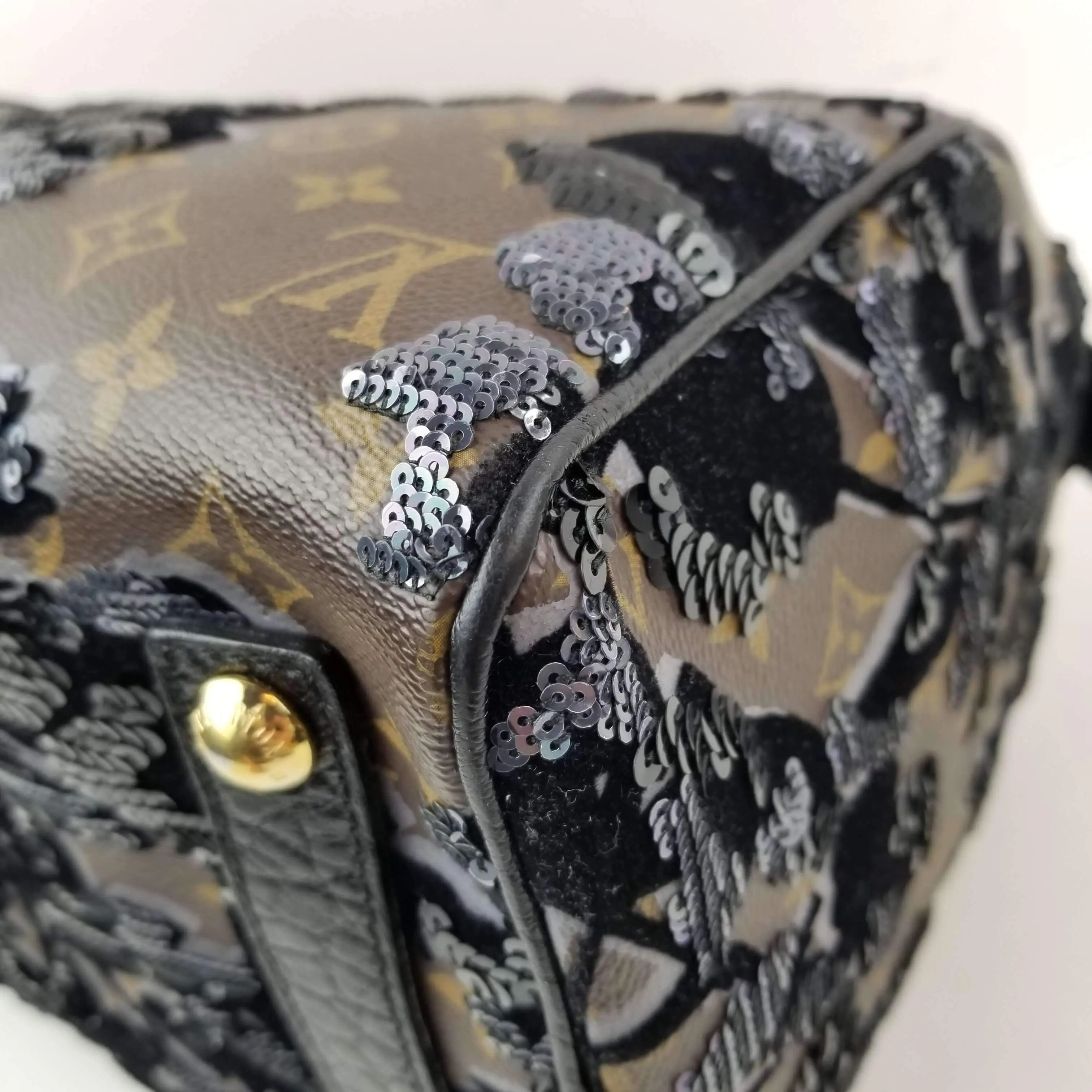 Louis Vuitton Limited Edition Monogram Fleur de Jais Speedy 30 Bag - Image 12