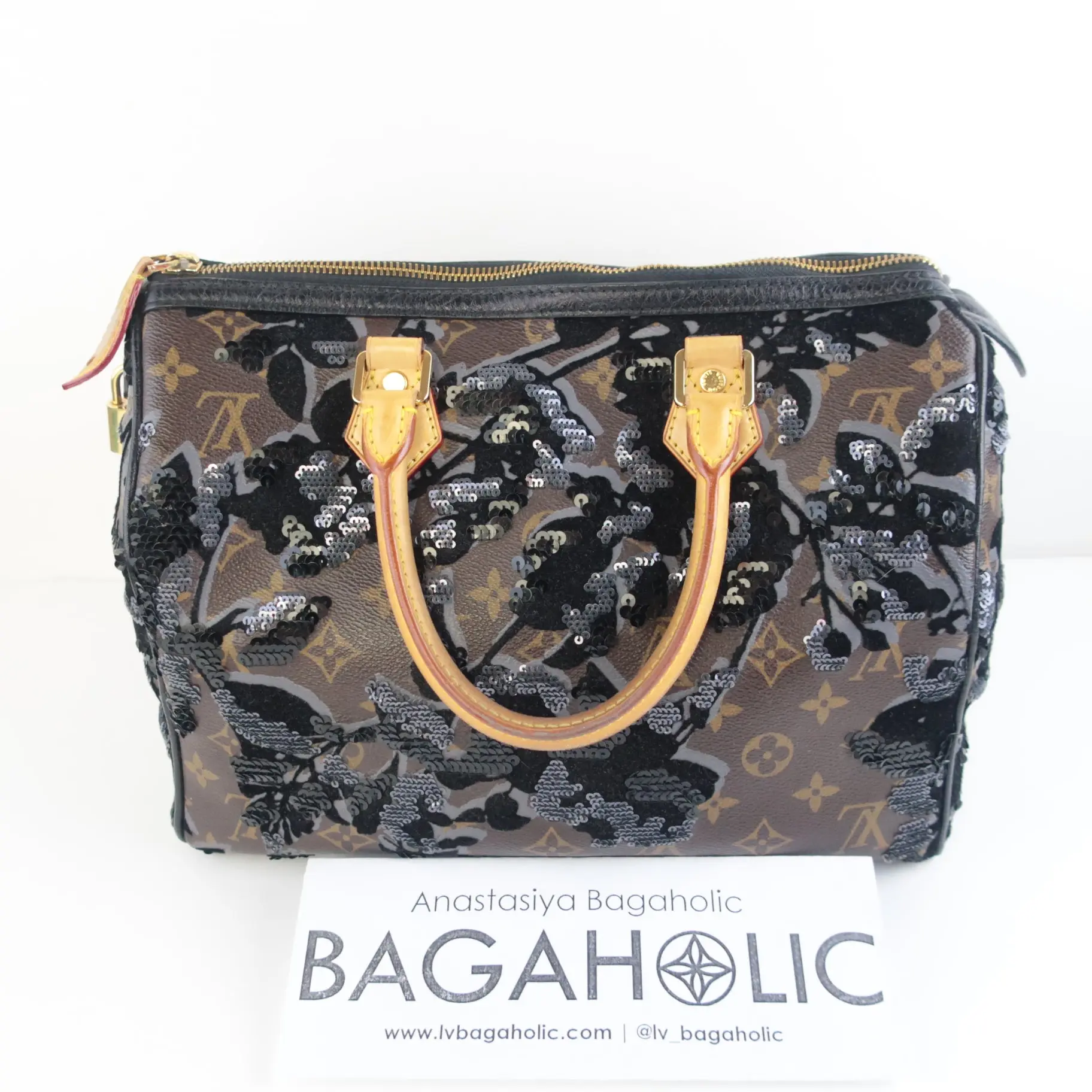 Louis Vuitton Limited Edition Monogram Fleur de Jais Speedy 30 Bag - Image 3