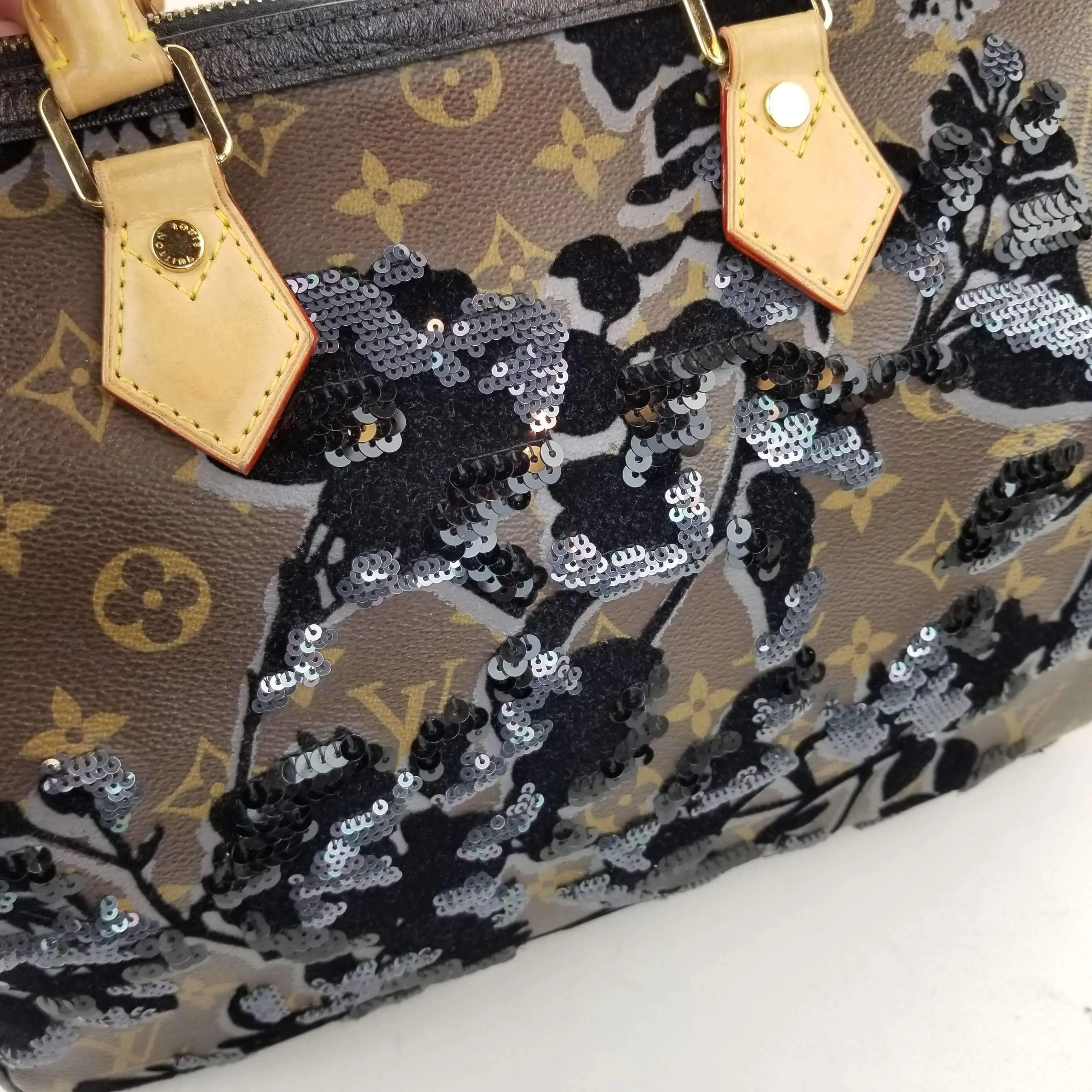 Louis Vuitton Limited Edition Monogram Fleur de Jais Speedy 30 Bag - Image 5
