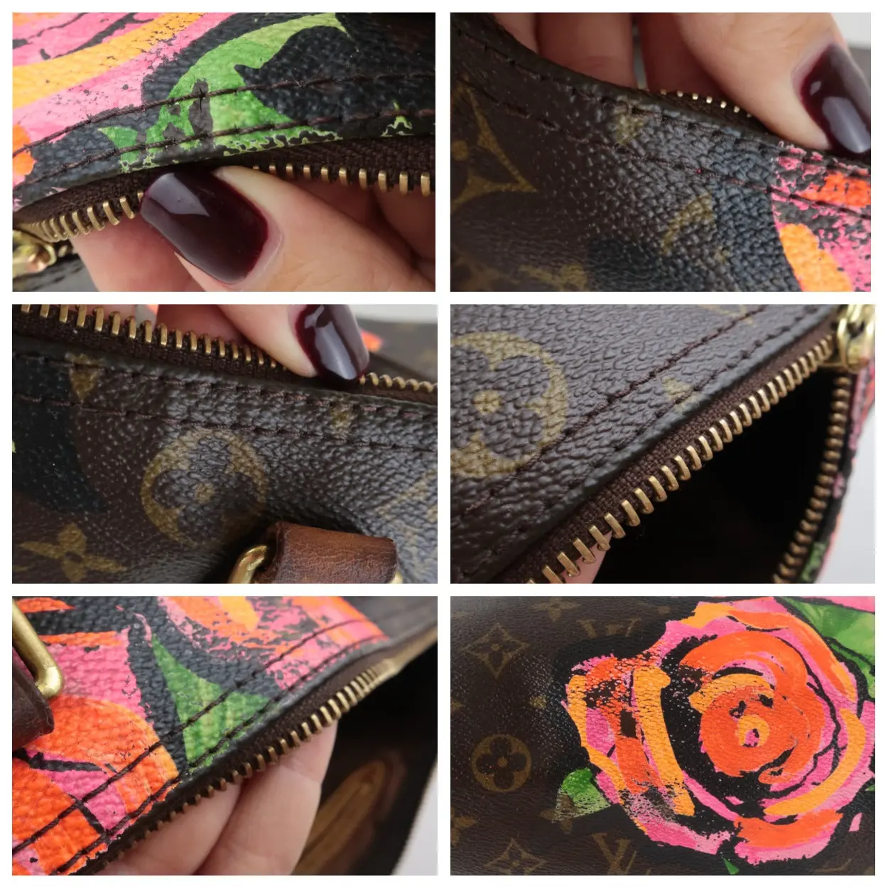 Louis Vuitton Limited Edition Stephen Sprouse Monogram Canvas Roses Speedy 30 Bag - Image 12