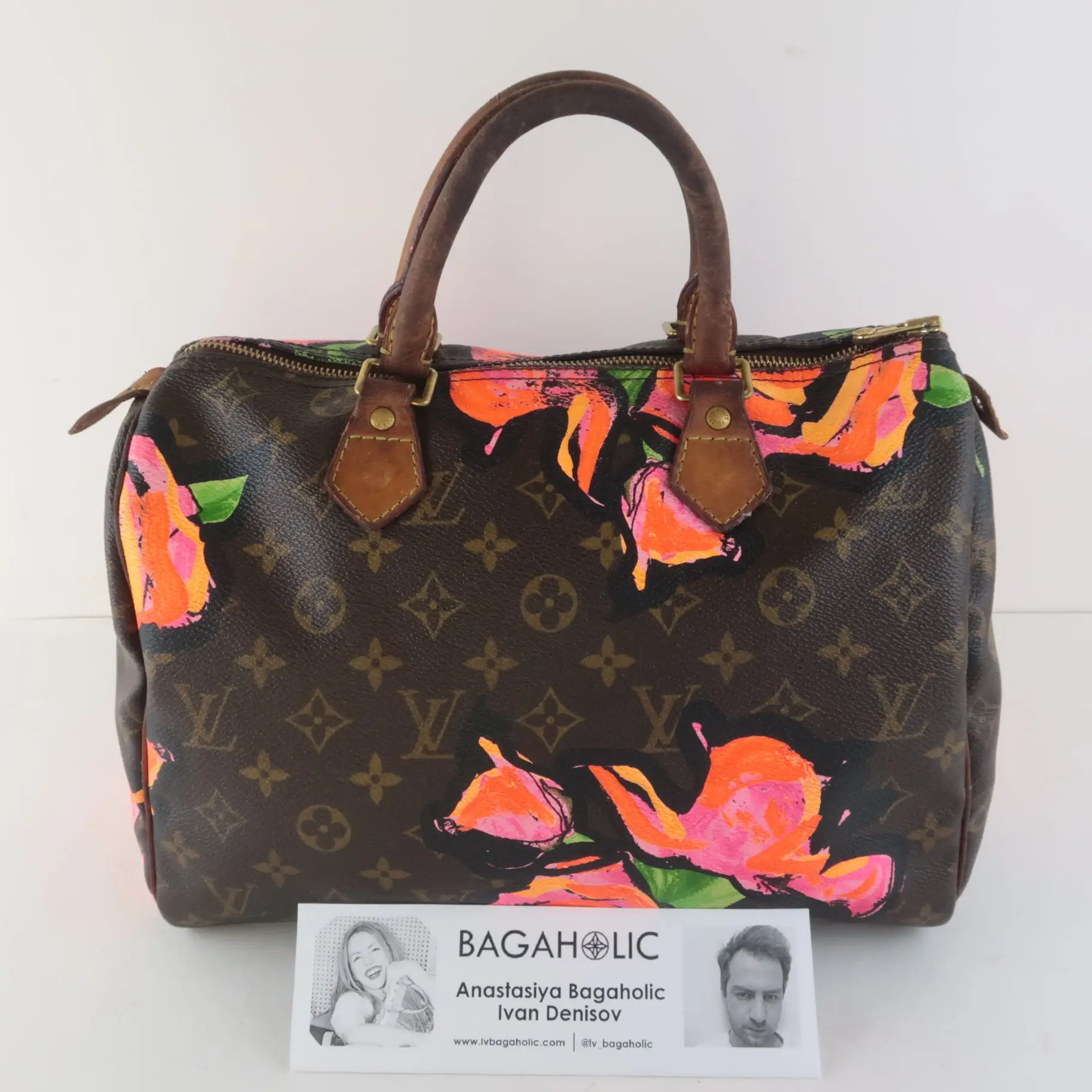 Louis Vuitton Limited Edition Stephen Sprouse Monogram Canvas Roses Speedy 30 Bag - Image 2