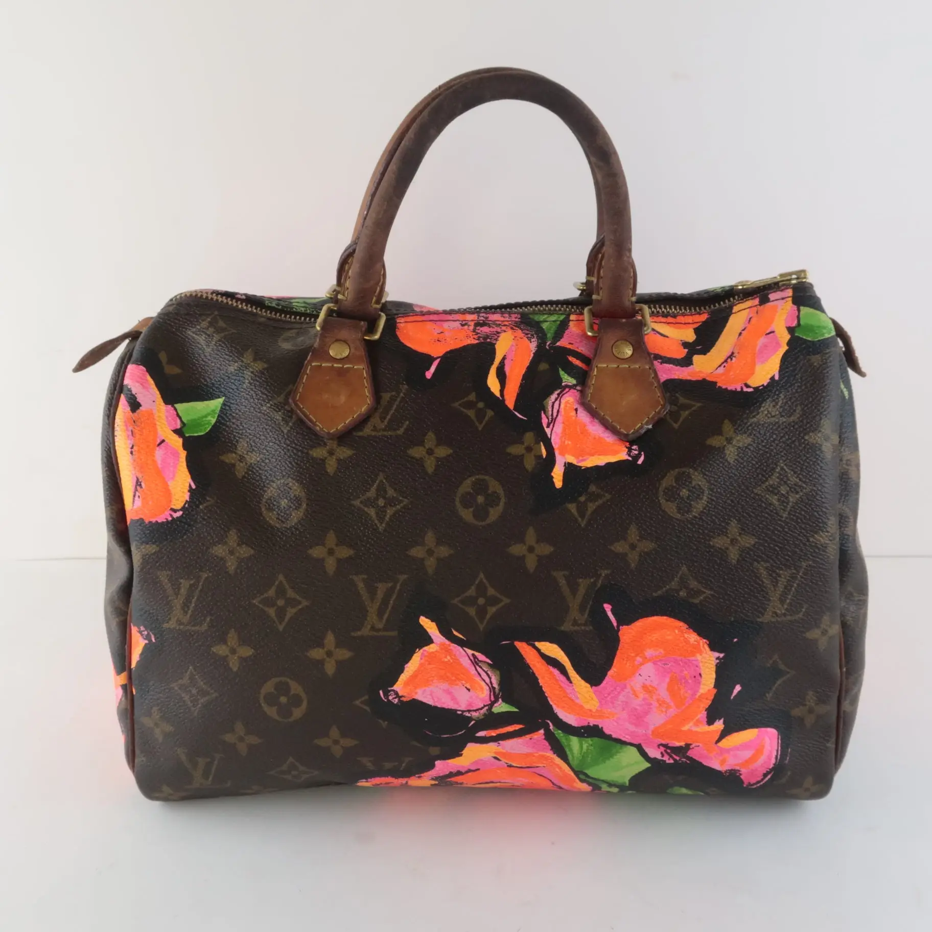 Louis Vuitton Limited Edition Stephen Sprouse Monogram Canvas Roses Speedy 30 Bag - Image 3