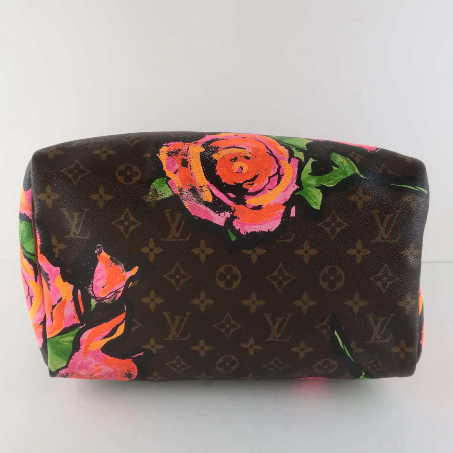 Louis Vuitton Limited Edition Stephen Sprouse Monogram Canvas Roses Speedy 30 Bag - Image 4