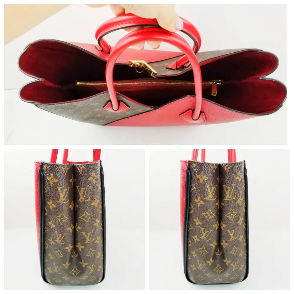 Louis Vuitton Monogram Canvas and Cerise Leather Kimono MM Tote Bag - Image 4