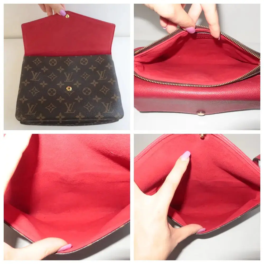 Louis Vuitton Monogram Canvas / Red Leather Twice/Twinset Crossbody Bag - Image 10