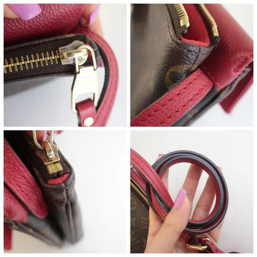 Louis Vuitton Monogram Canvas / Red Leather Twice/Twinset Crossbody Bag - Image 11