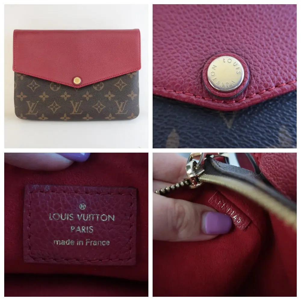 Louis Vuitton Monogram Canvas / Red Leather Twice/Twinset Crossbody Bag - Image 12