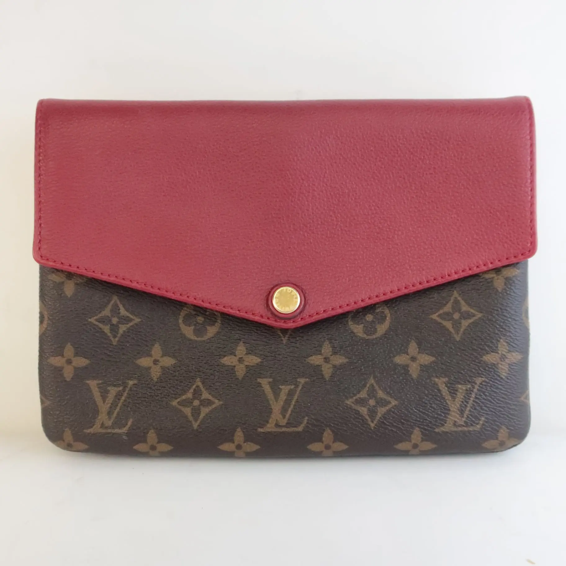 Louis Vuitton Monogram Canvas / Red Leather Twice/Twinset Crossbody Bag - Image 4