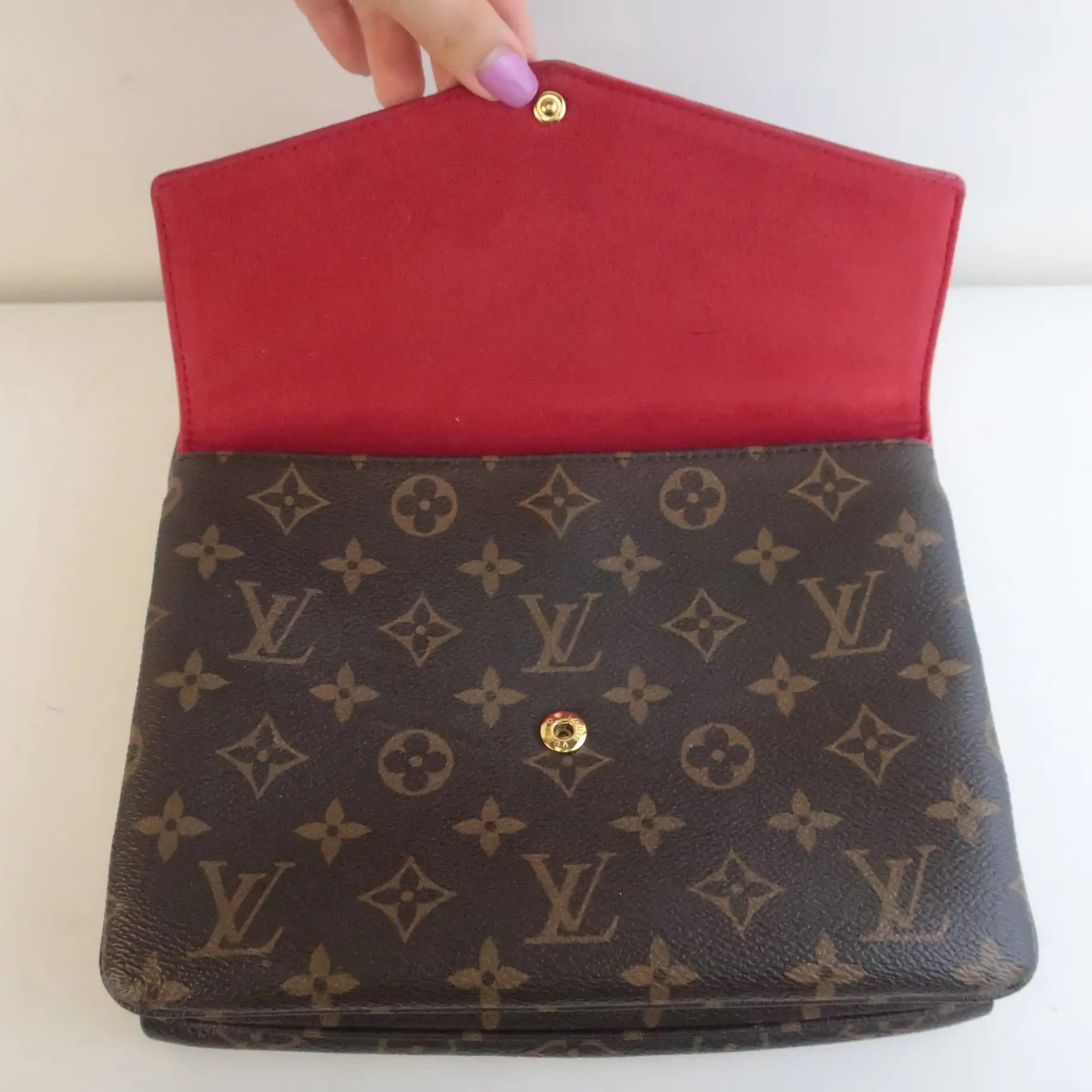 Louis Vuitton Monogram Canvas / Red Leather Twice/Twinset Crossbody Bag - Image 6