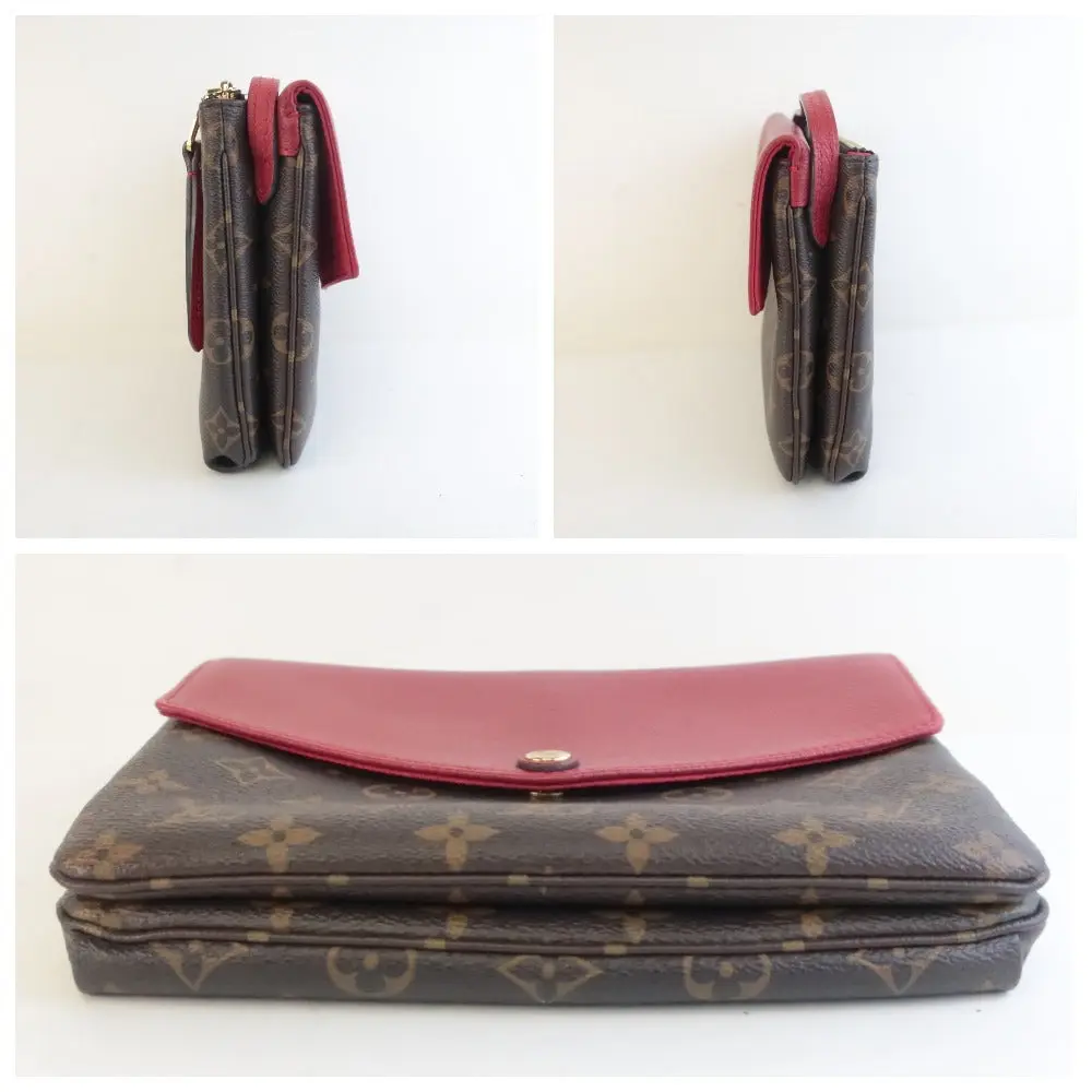 Louis Vuitton Monogram Canvas / Red Leather Twice/Twinset Crossbody Bag - Image 7