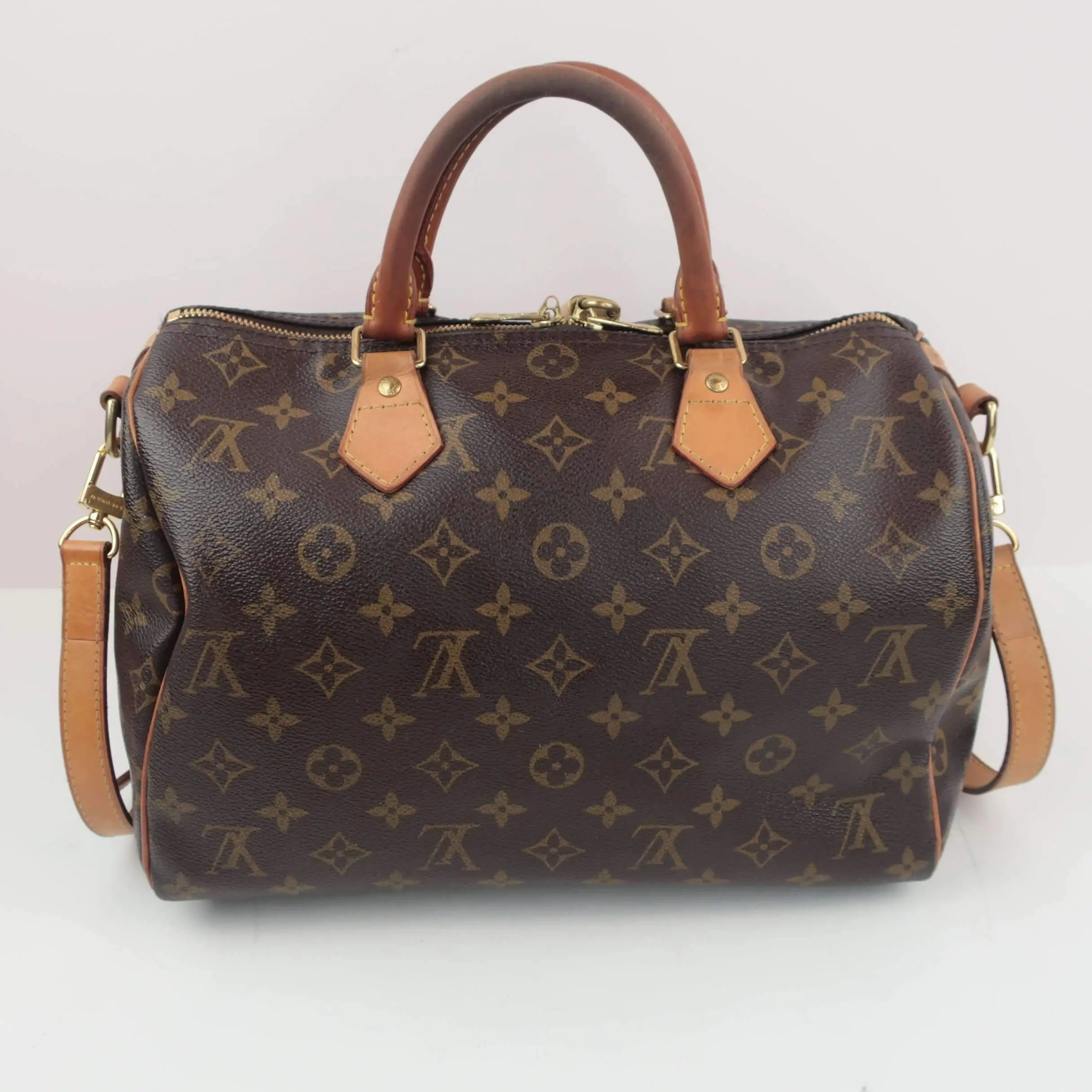 Louis Vuitton Monogram Canvas Speedy 30 Bandouliere Bag (with initials) - Image 3