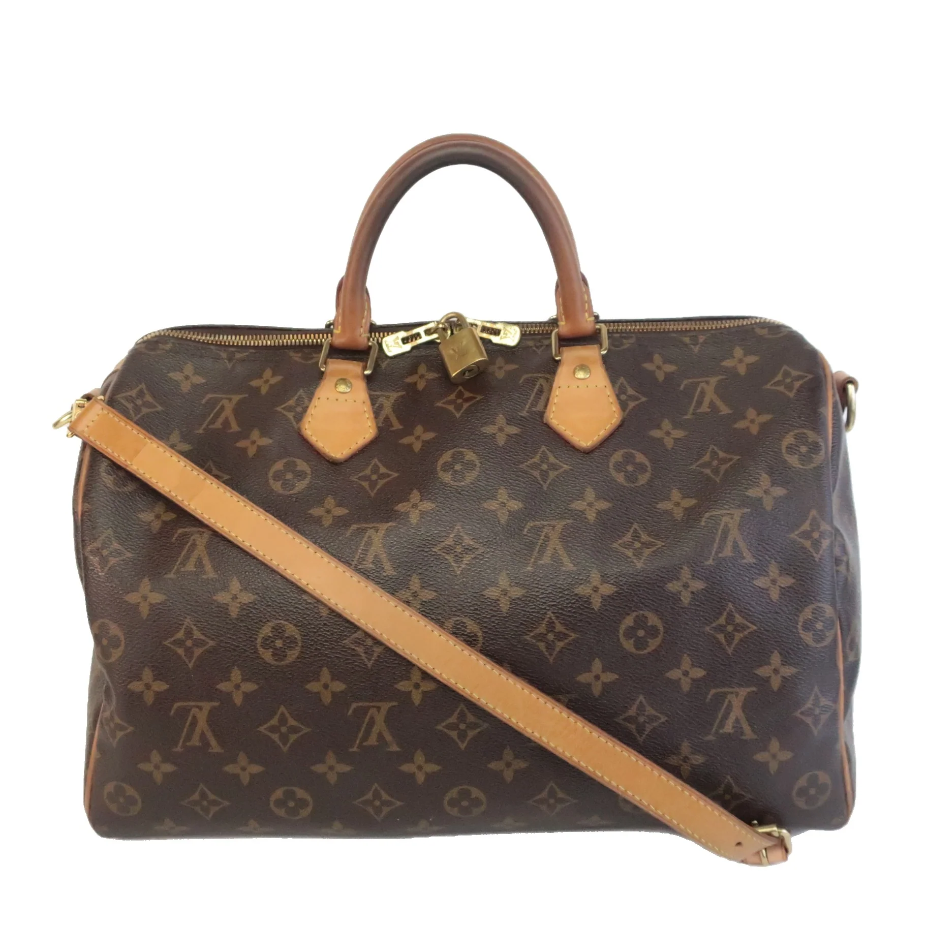 Louis Vuitton Monogram Canvas Speedy 35 Bandouliere Crossbody Bag - Image 2