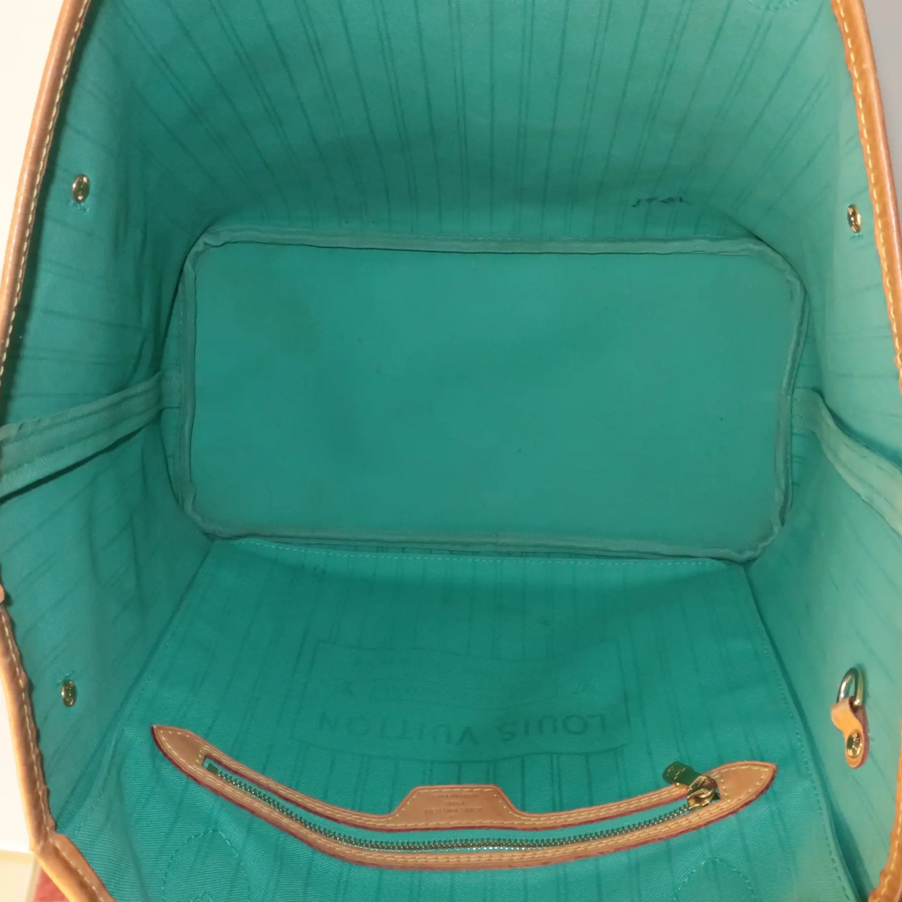 Louis Vuitton Monogram Canvas V Voyage Turquoise Neverfull MM Bag (777) - Image 16