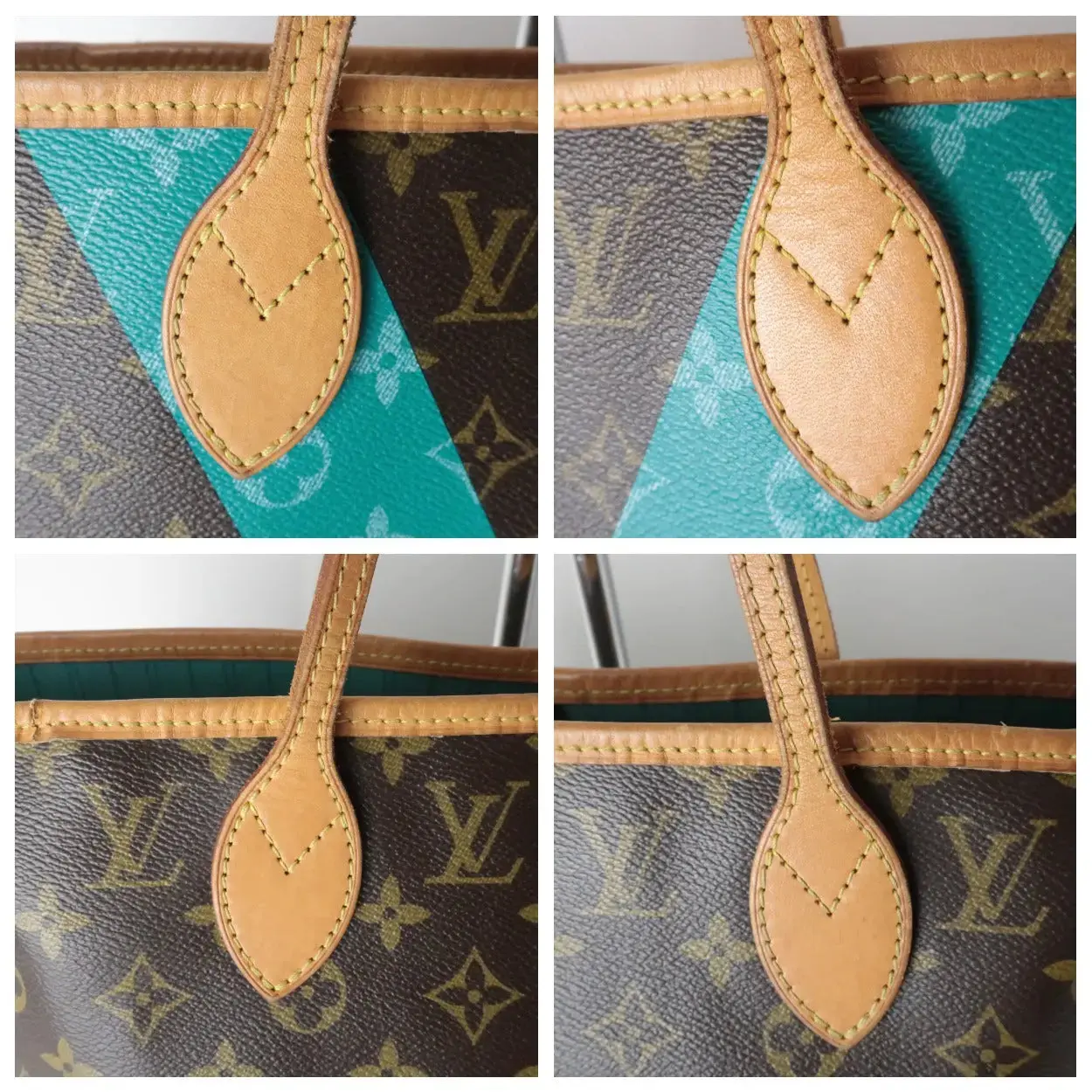 Louis Vuitton Monogram Canvas V Voyage Turquoise Neverfull MM Bag (777) - Image 17