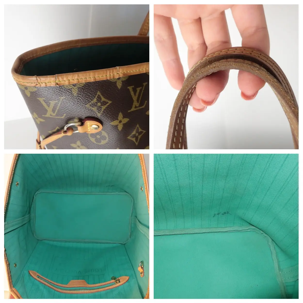 Louis Vuitton Monogram Canvas V Voyage Turquoise Neverfull MM Bag (777) - Image 19