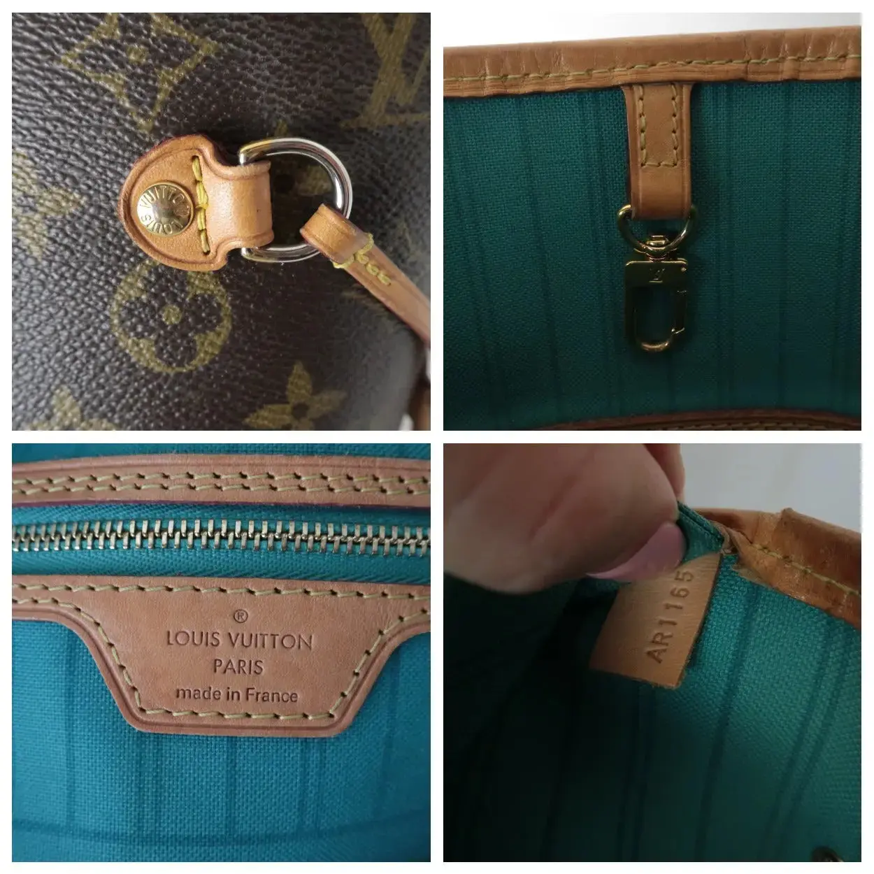Louis Vuitton Monogram Canvas V Voyage Turquoise Neverfull MM Bag (777) - Image 5