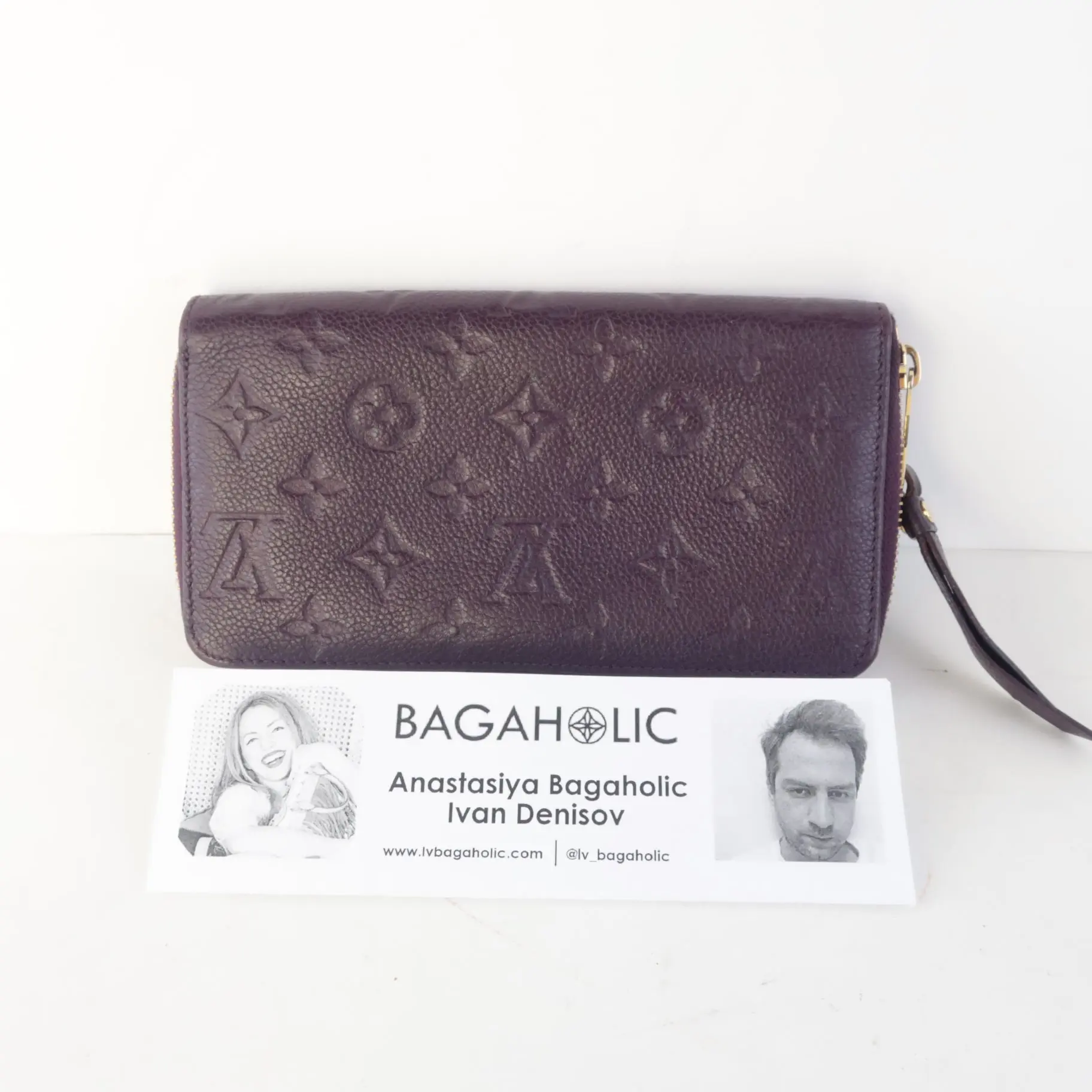 Louis Vuitton Monogram Empreinte Leather Aube/Violet Secret Wallet (727) - Image 3