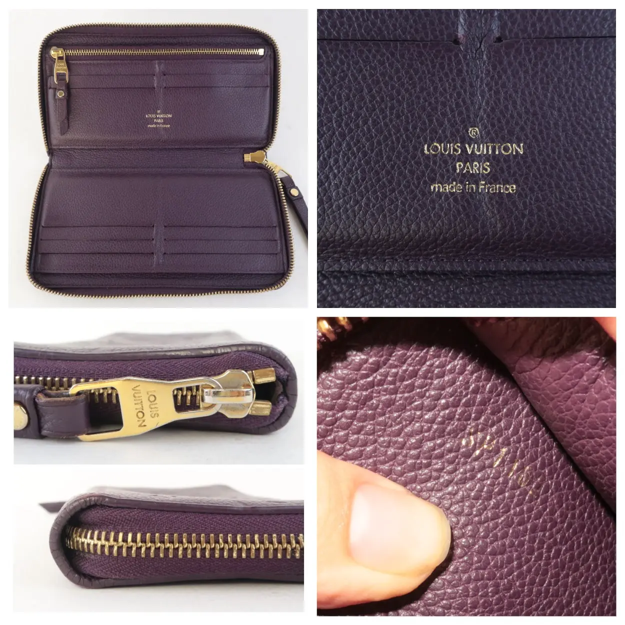 Louis Vuitton Monogram Empreinte Leather Aube/Violet Secret Wallet (727) - Image 7