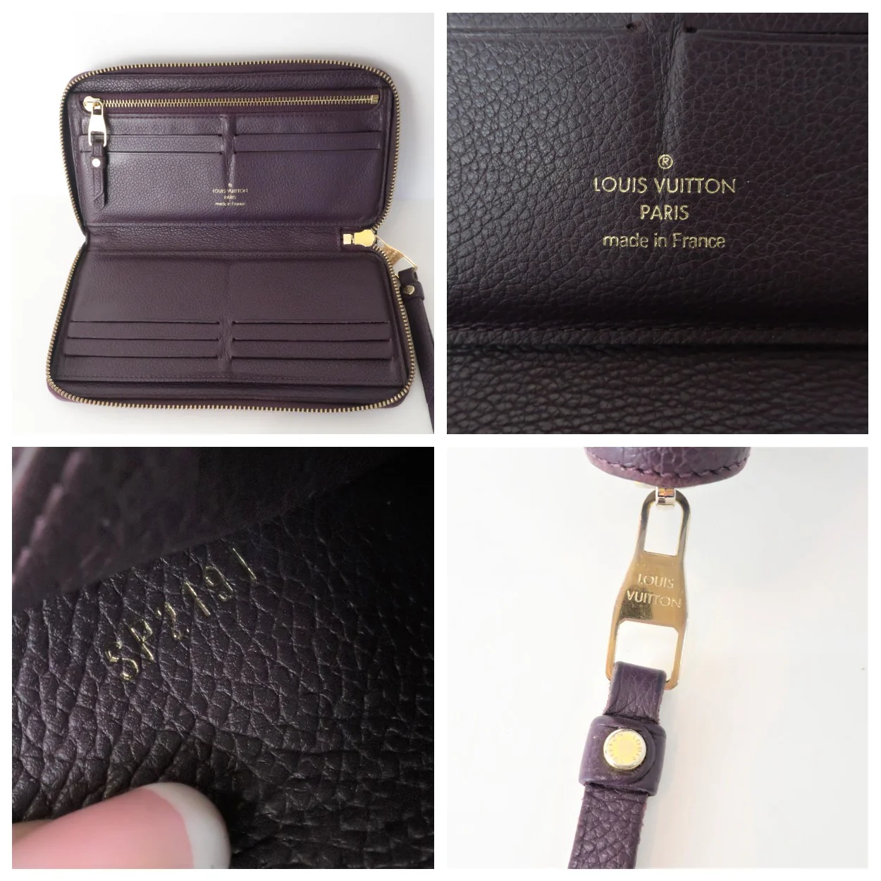 Louis Vuitton Monogram Empreinte Leather Aube/Violet Secret Wallet (803) - Image 9
